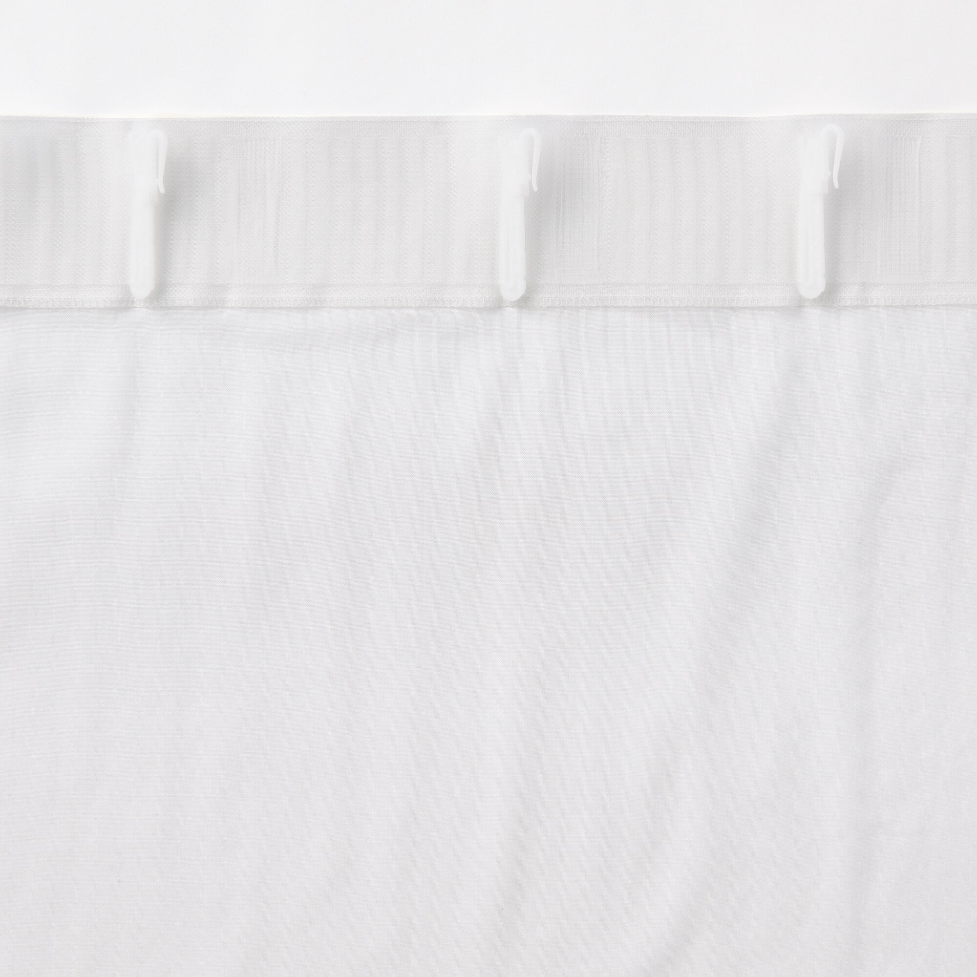 綿ボイルノンプリーツレースカーテン／オフ白