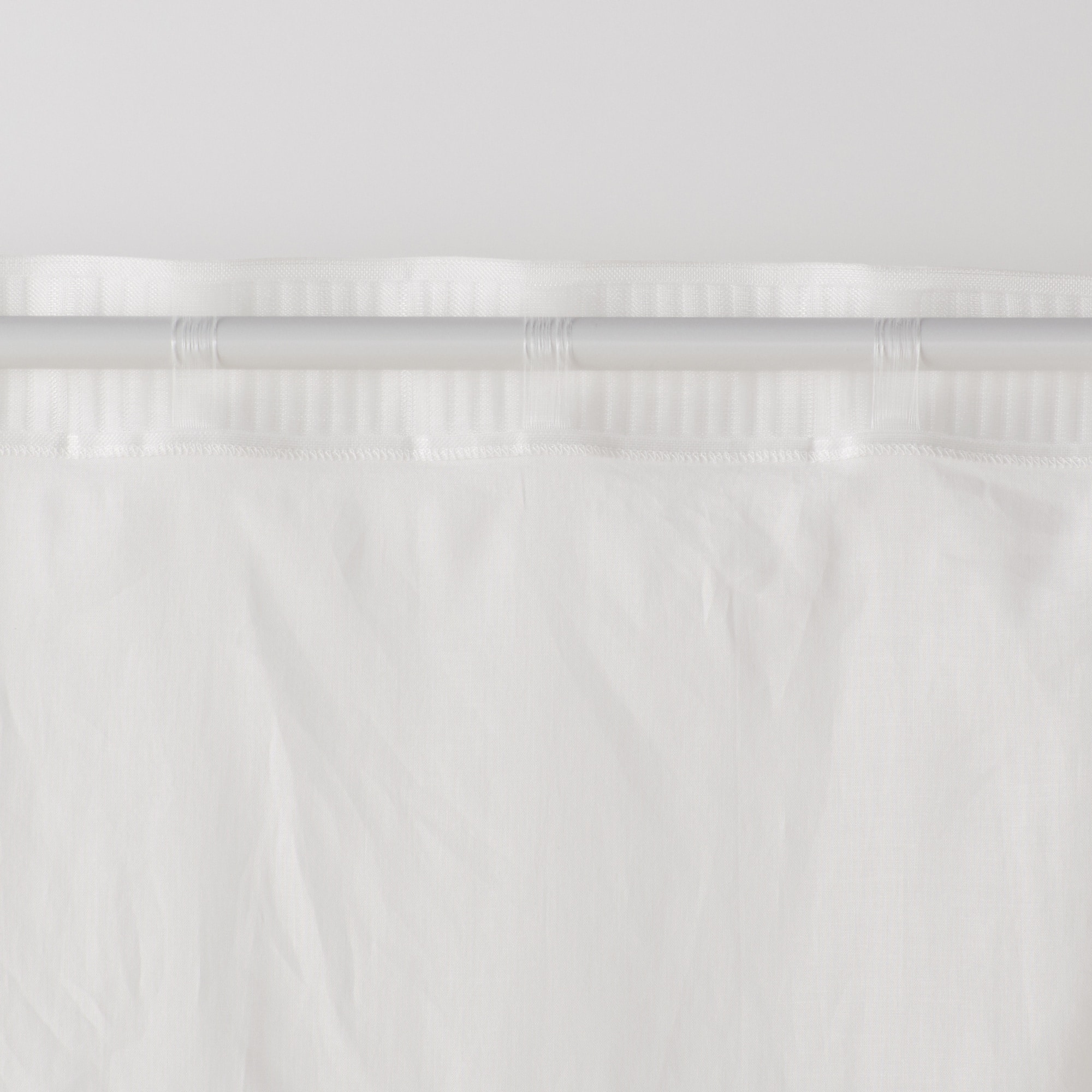 綿ボイルノンプリーツレースカーテン／ベージュ