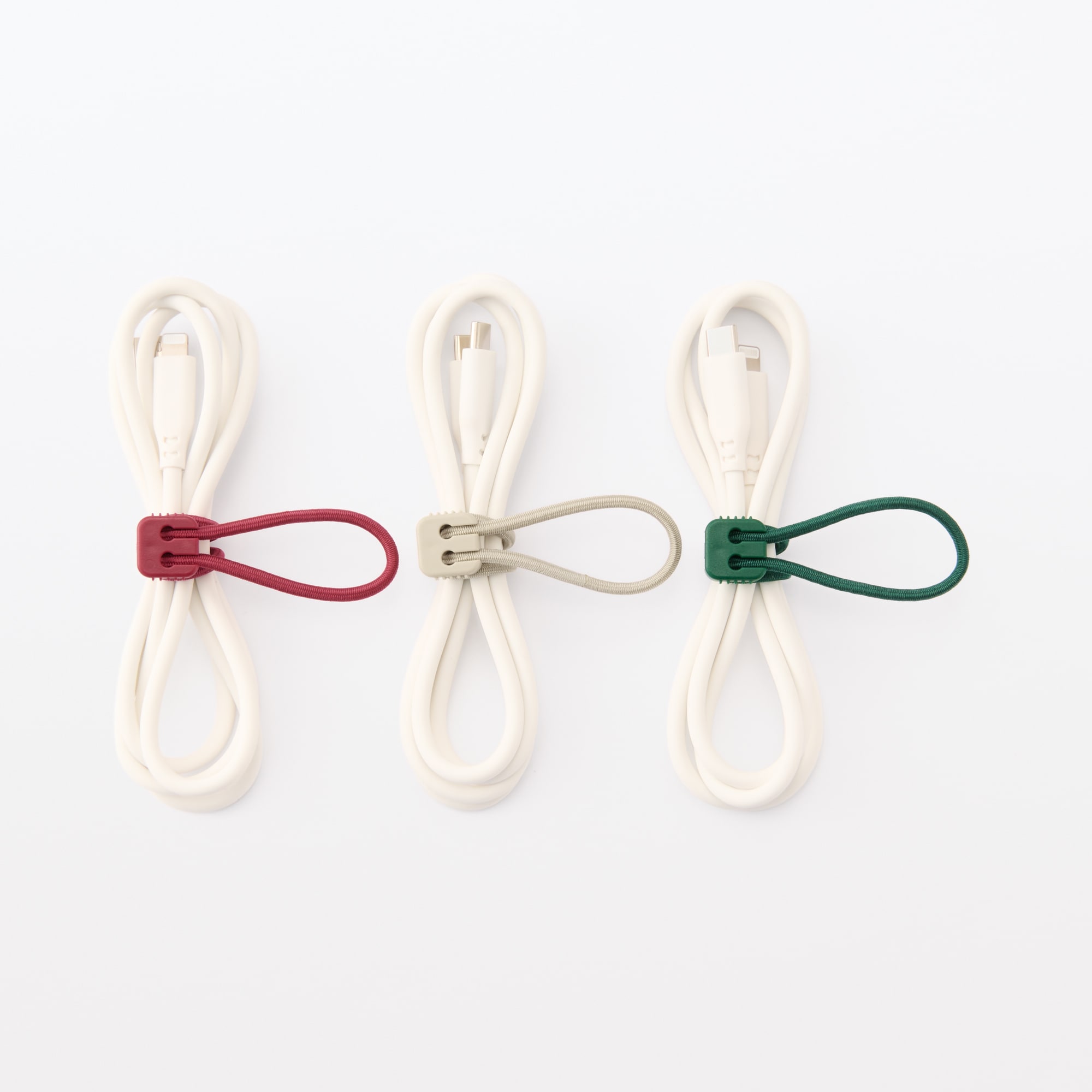 ロック付き結束ゴムバンド　３色セット