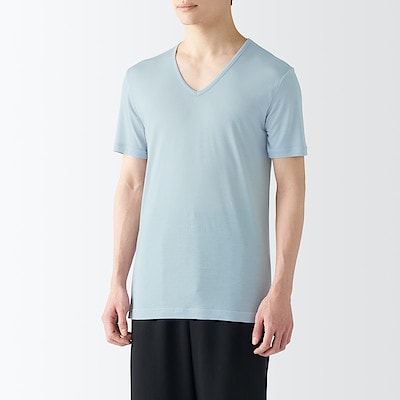 紳士　ひんやりなめらか　Ｖネック半袖Ｔシャツ