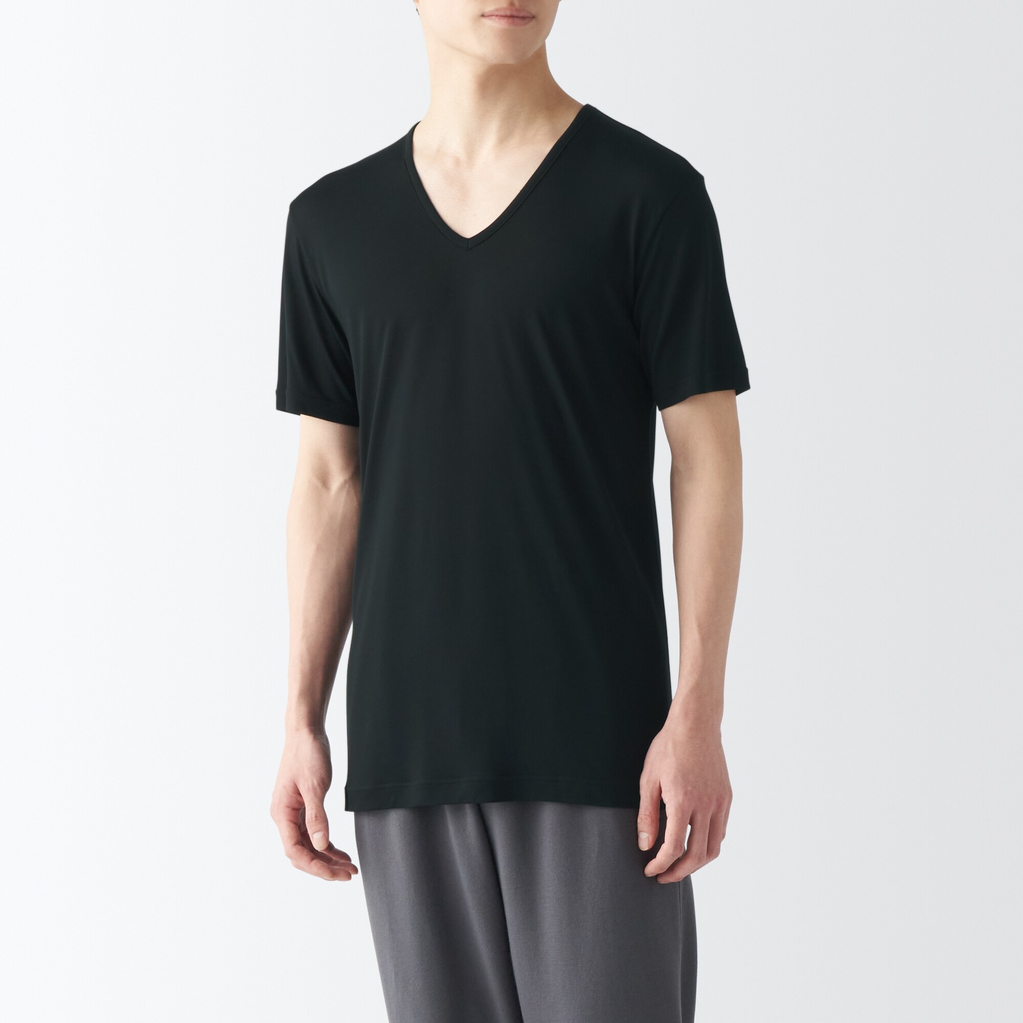 紳士　ひんやりなめらか　Ｖネック半袖Ｔシャツ