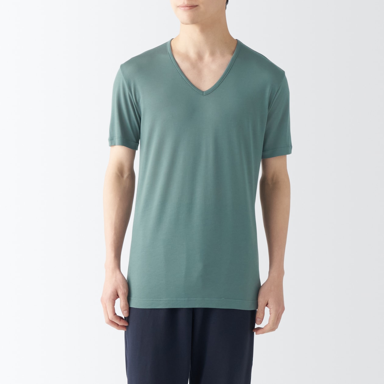 紳士　ひんやりなめらか　Ｖネック半袖Ｔシャツ