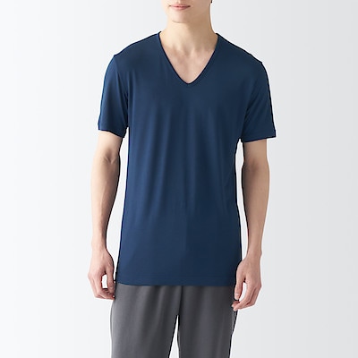 紳士　ひんやりなめらか　Ｖネック半袖Ｔシャツ