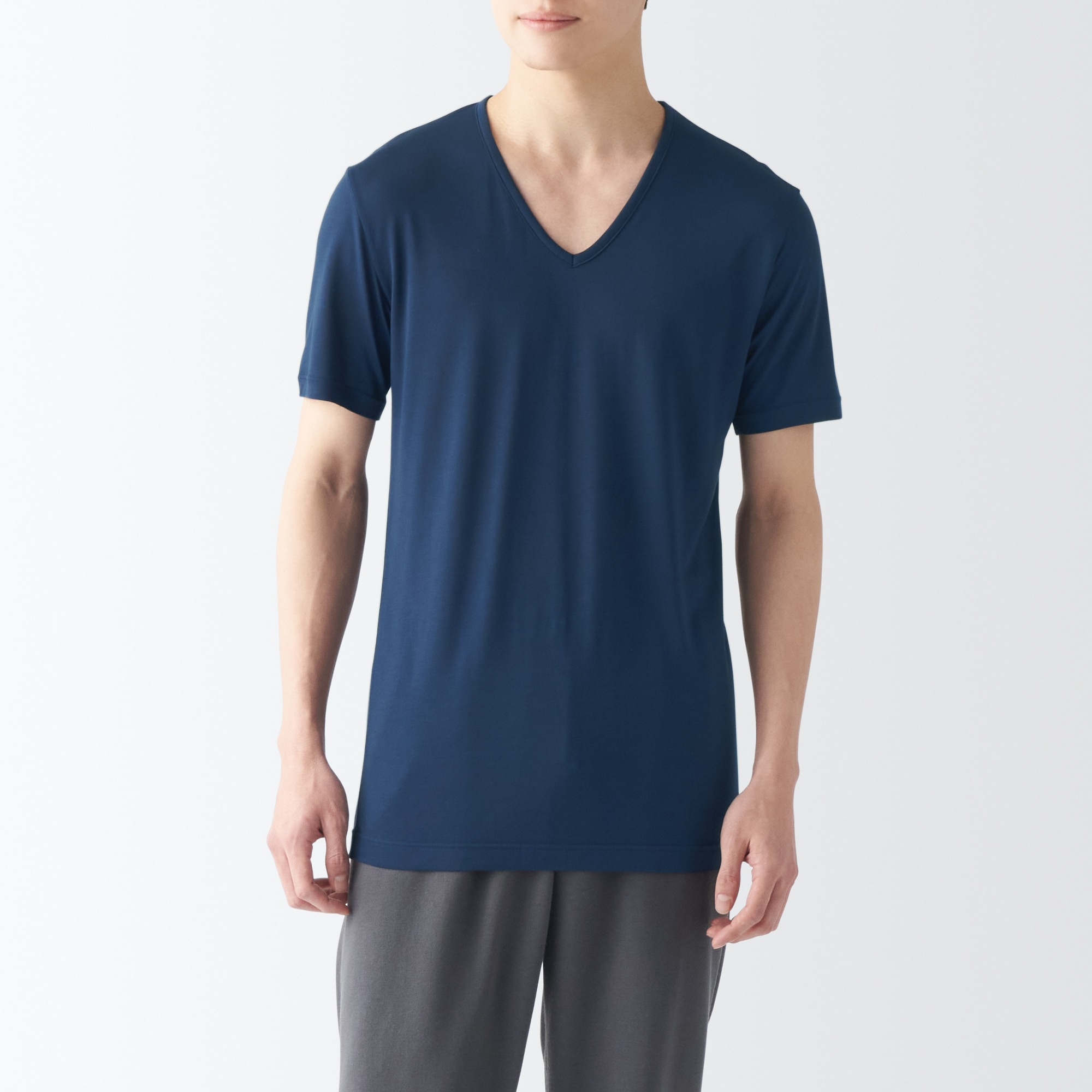 紳士　ひんやりなめらか　Ｖネック半袖Ｔシャツ