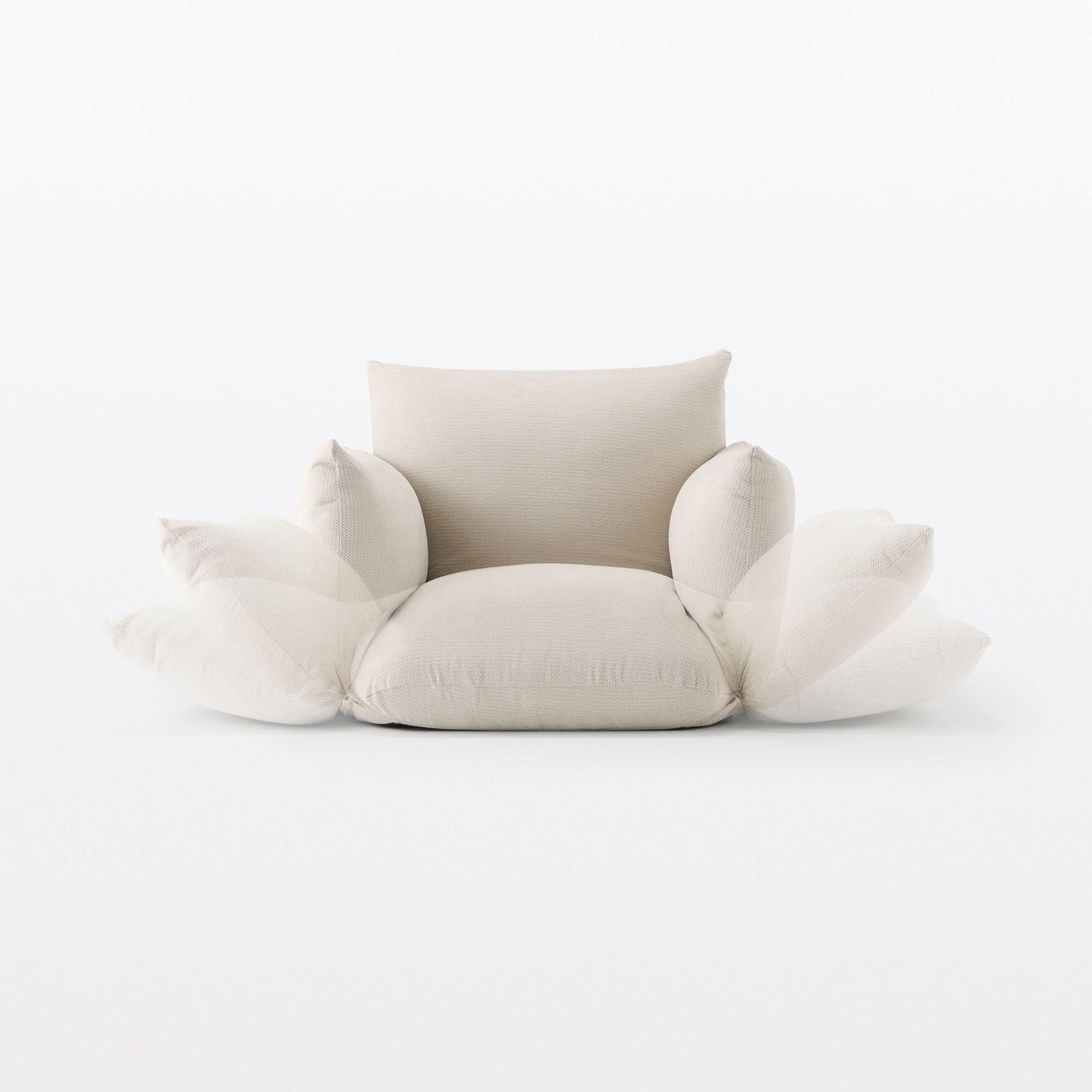 リクライニング　フロアソファ　１シーター　ベージュ