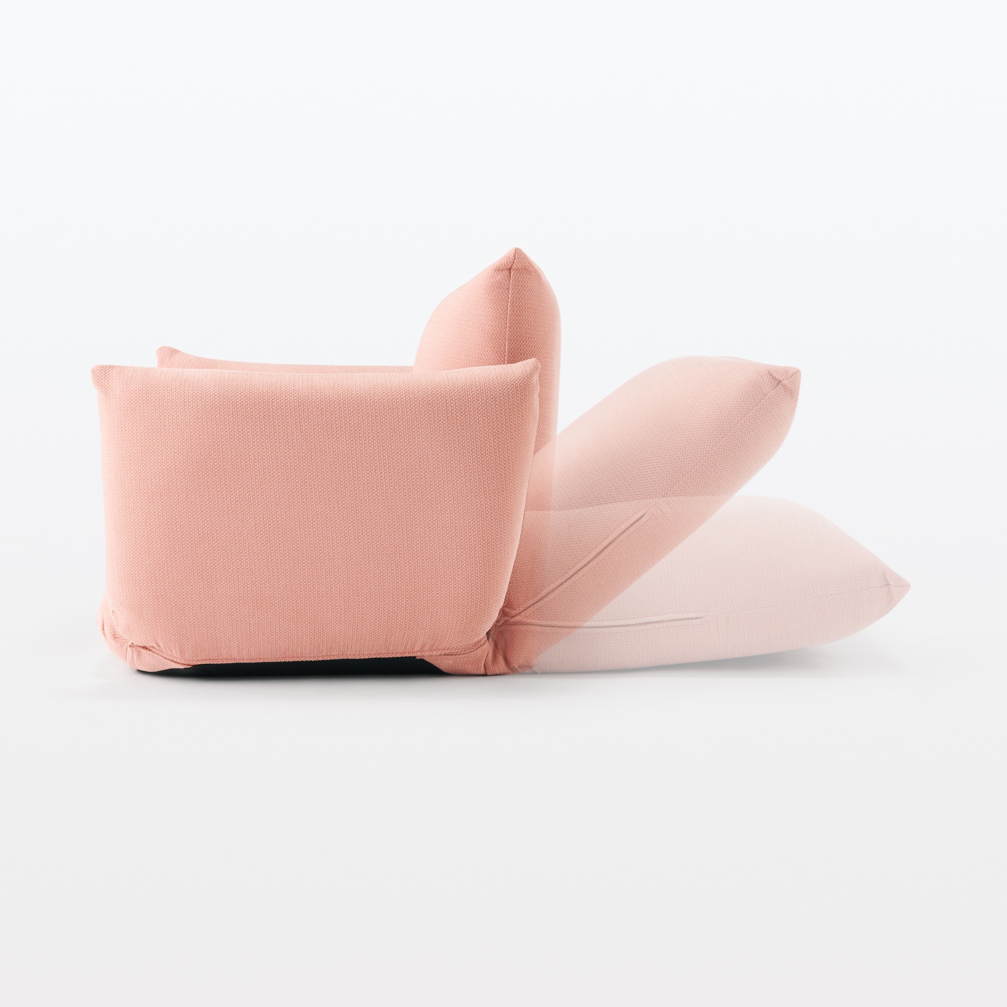 リクライニング　フロアソファ　１シーター　ピンク