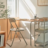 スチールパイプ折りたたみチェア板座