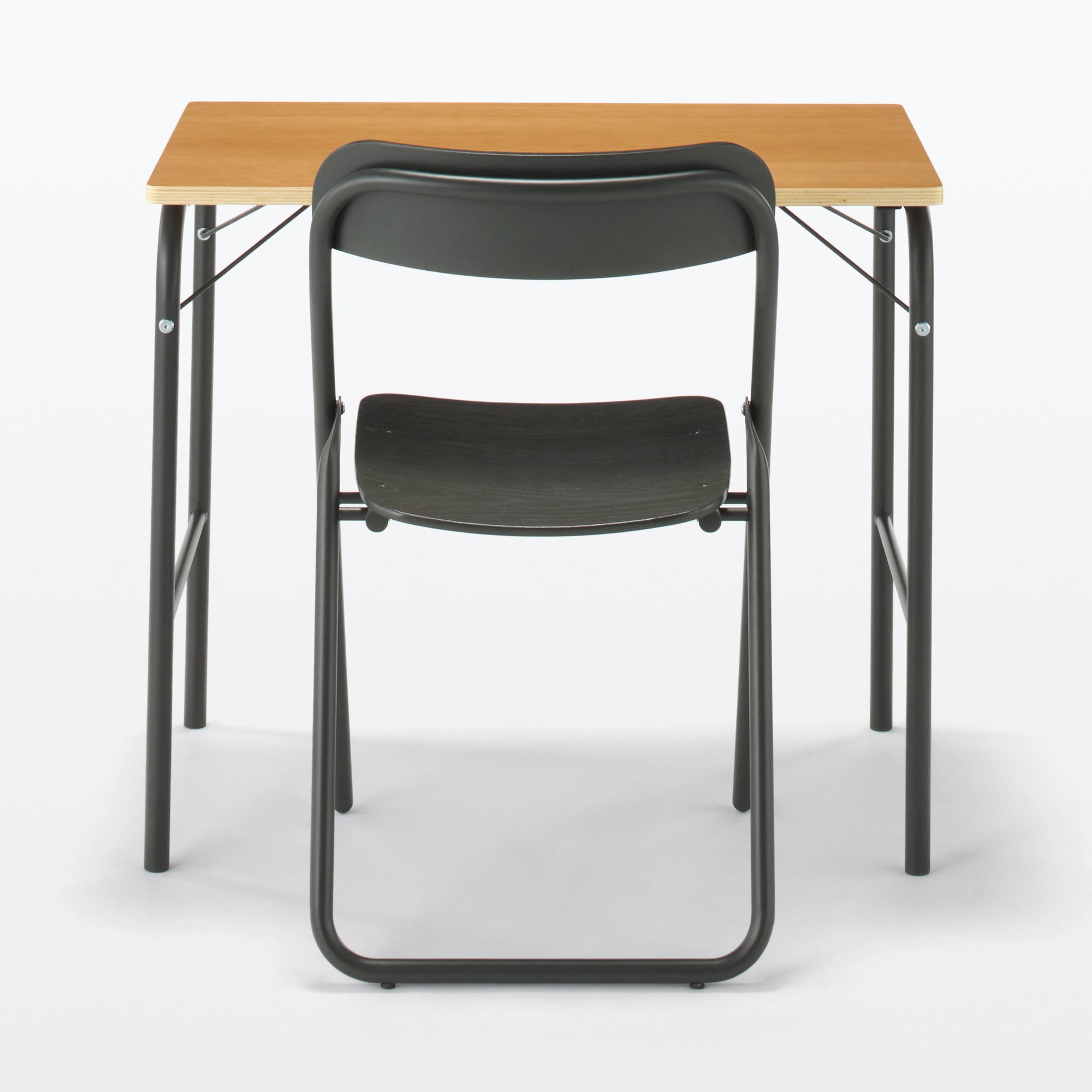 スチールパイプ折りたたみチェア板座