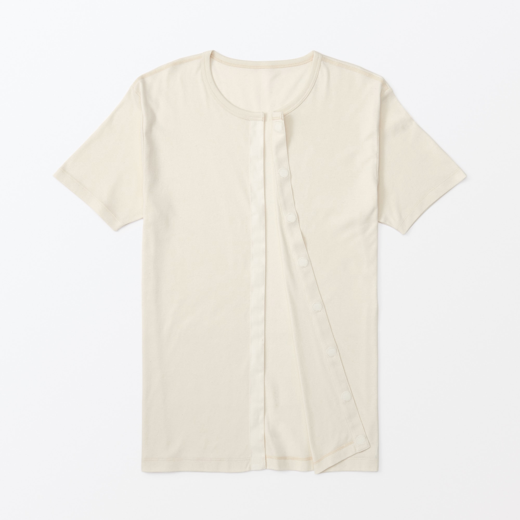 紳士 無染色前開き クルーネック半袖Tシャツ | 無印良品