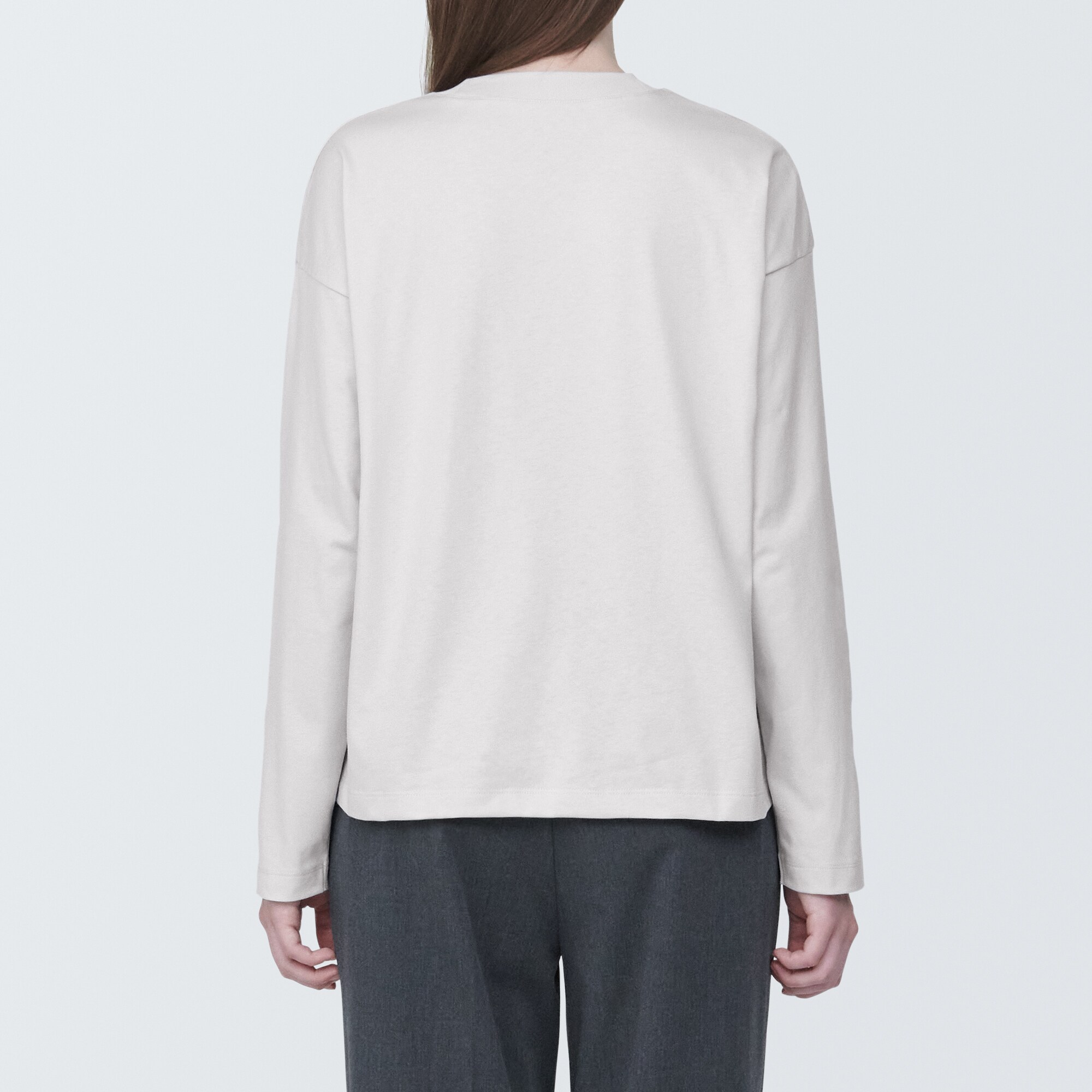 婦人　天竺編みクルーネック長袖Ｔシャツ