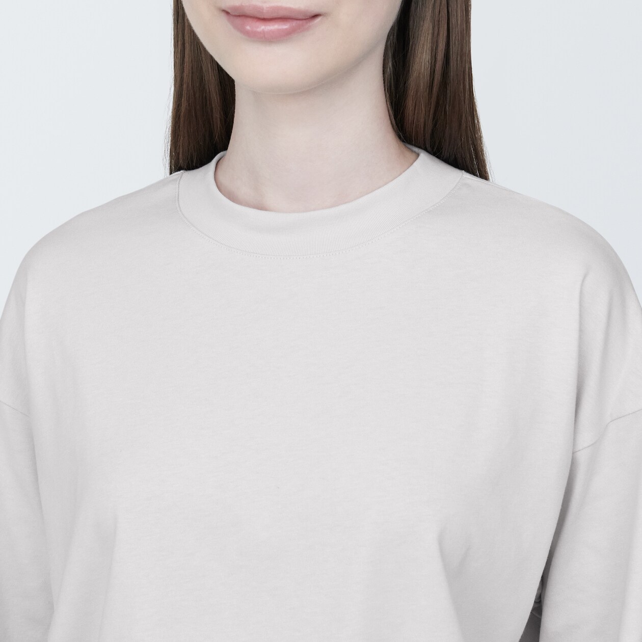 婦人　天竺編みクルーネック長袖Ｔシャツ