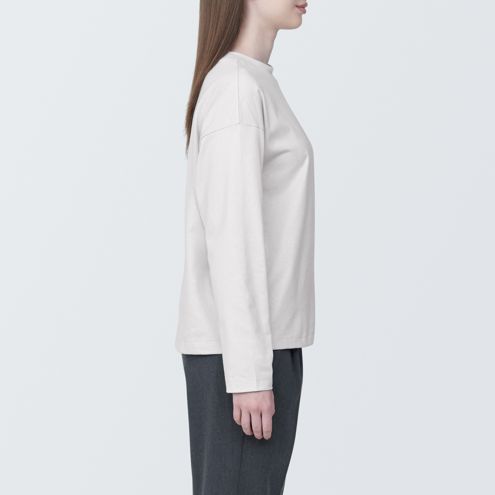 婦人　天竺編みクルーネック長袖Ｔシャツ