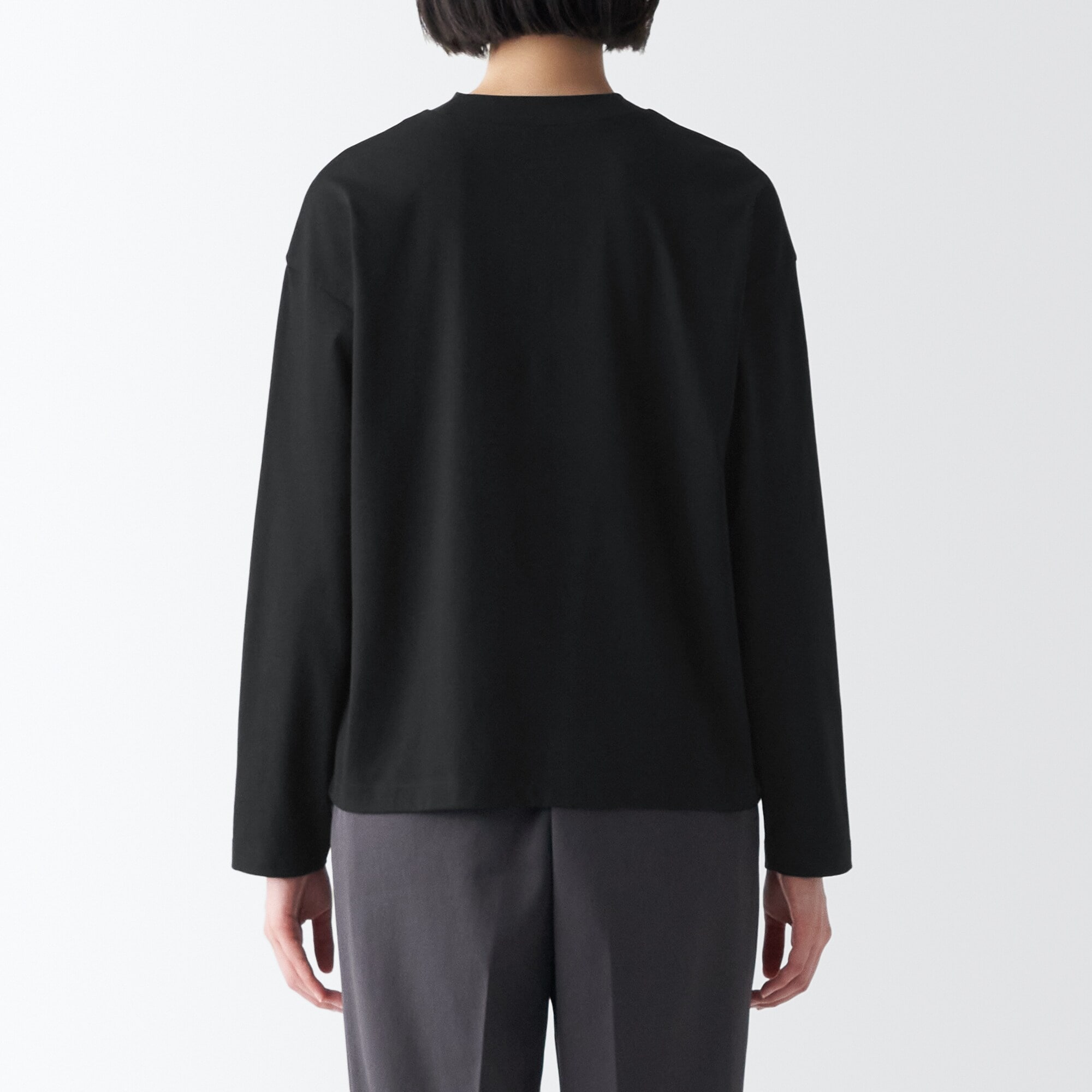 婦人　天竺編みクルーネック長袖Ｔシャツ