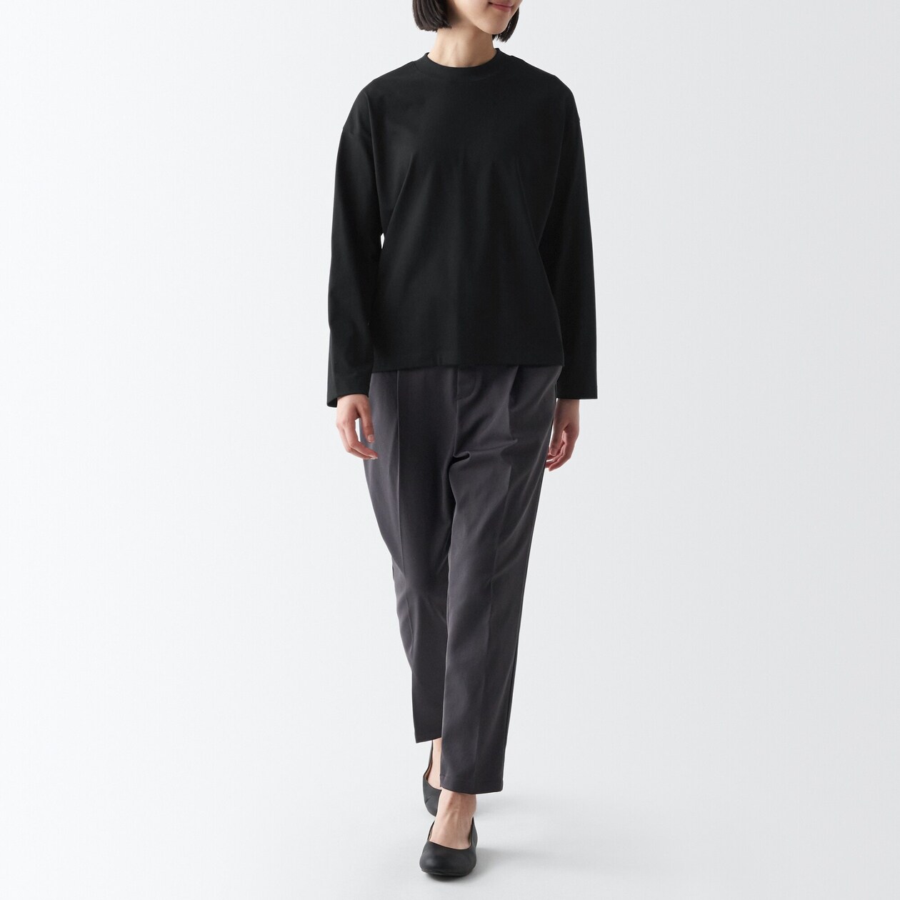 婦人　天竺編みクルーネック長袖Ｔシャツ