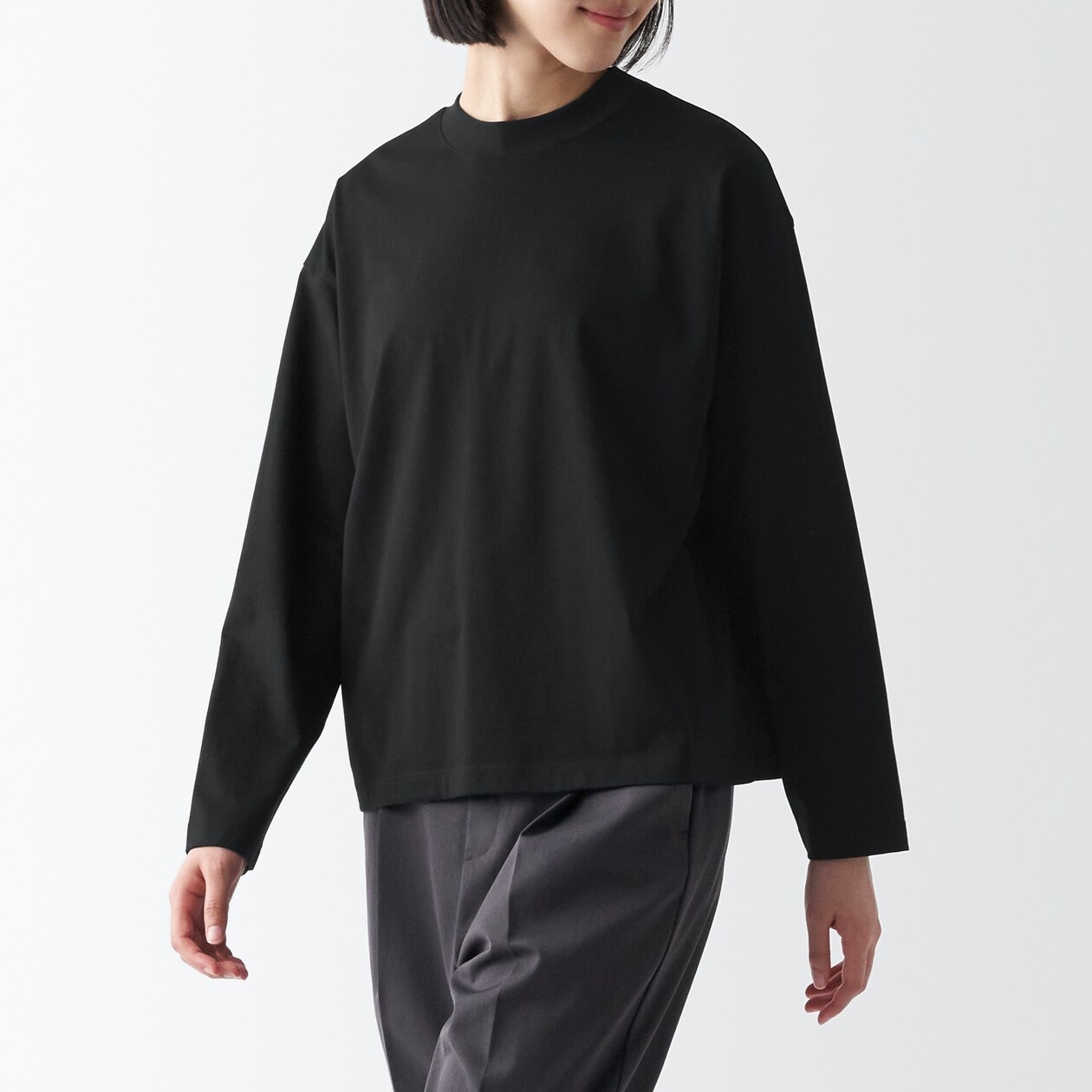 婦人　天竺編みクルーネック長袖Ｔシャツ