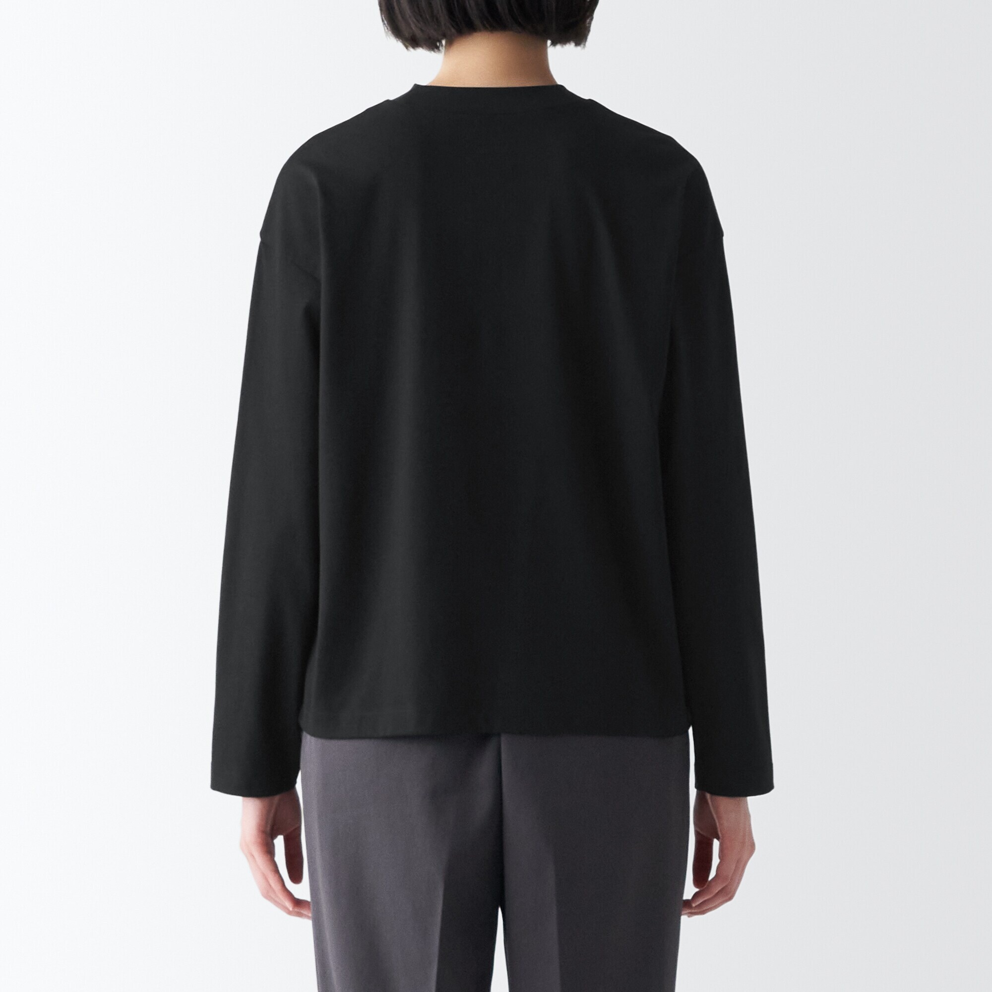 婦人　天竺編みクルーネック長袖Ｔシャツ