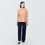 婦人　天竺編みクルーネック長袖Ｔシャツ