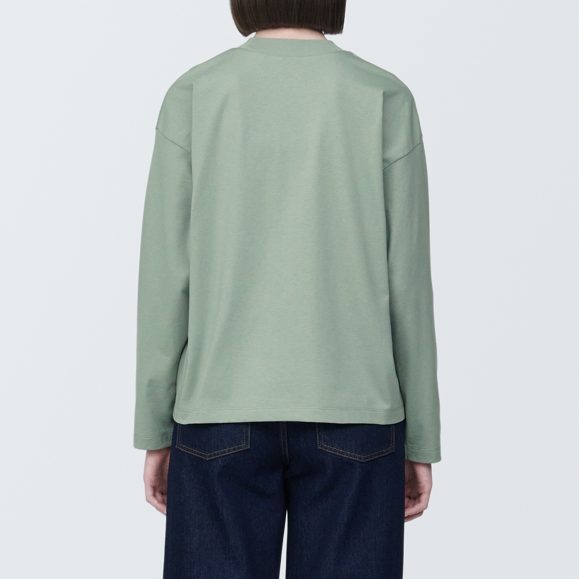 婦人　天竺編みクルーネック長袖Ｔシャツ