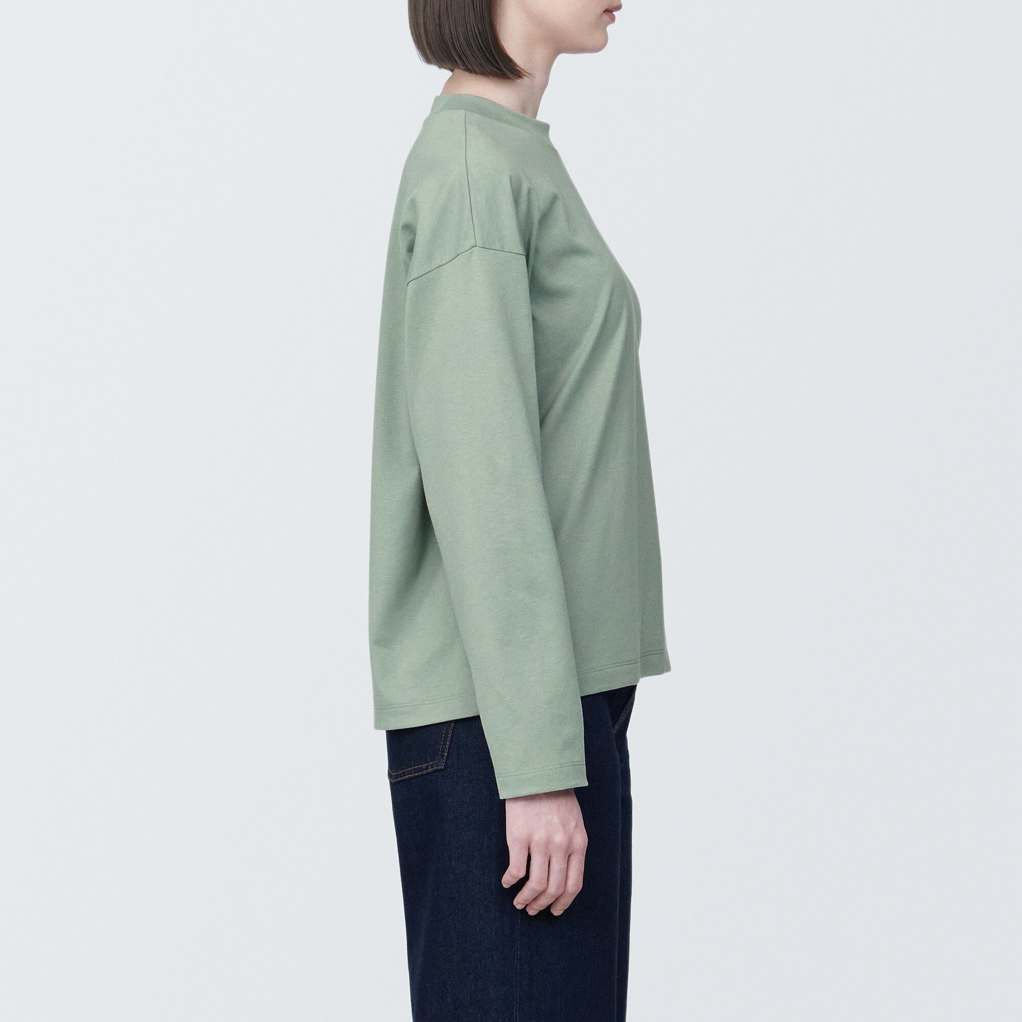 婦人　天竺編みクルーネック長袖Ｔシャツ