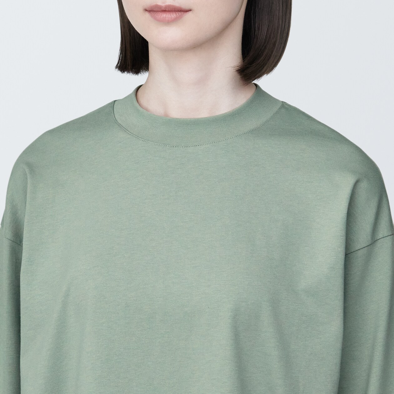 婦人　天竺編みクルーネック長袖Ｔシャツ