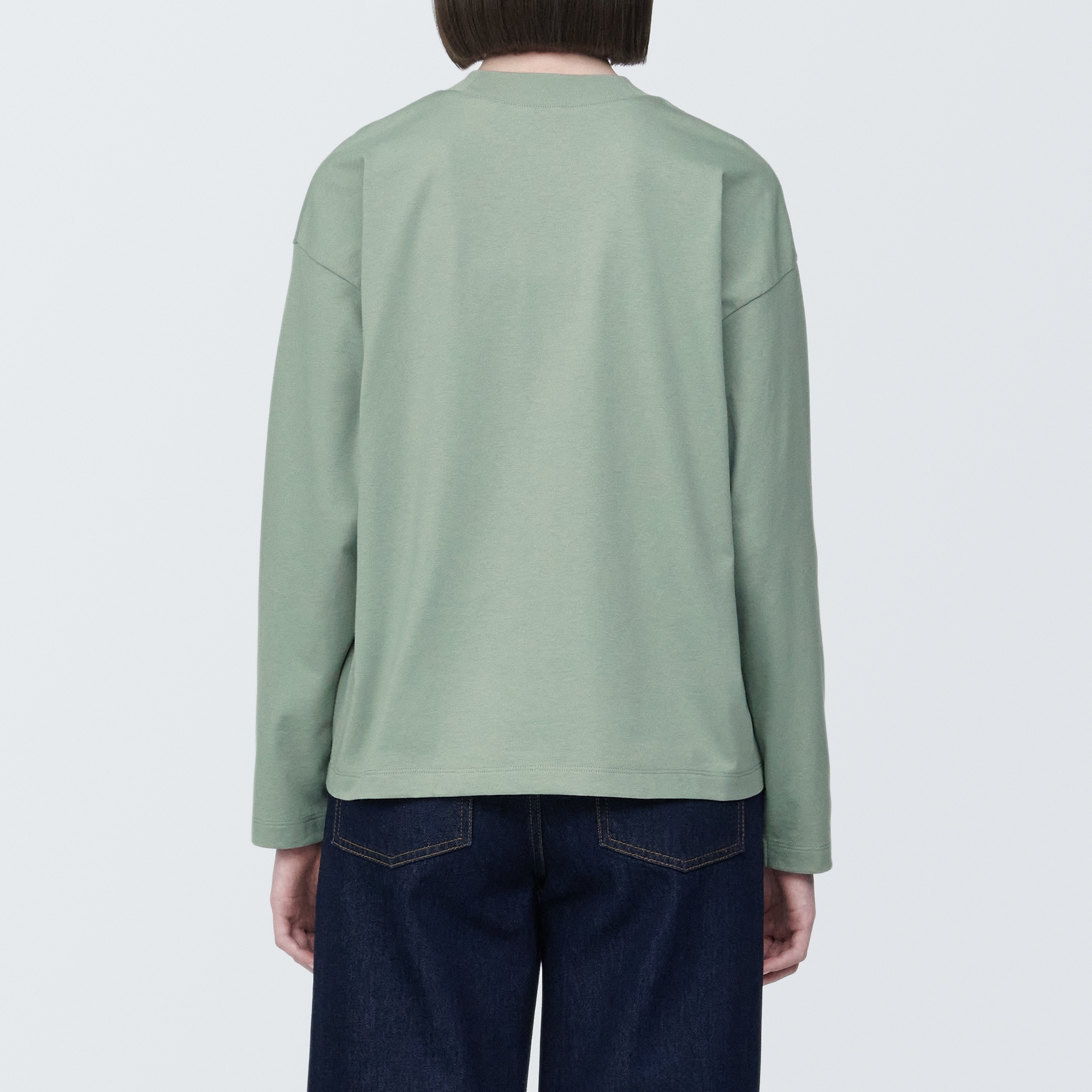 婦人　天竺編みクルーネック長袖Ｔシャツ