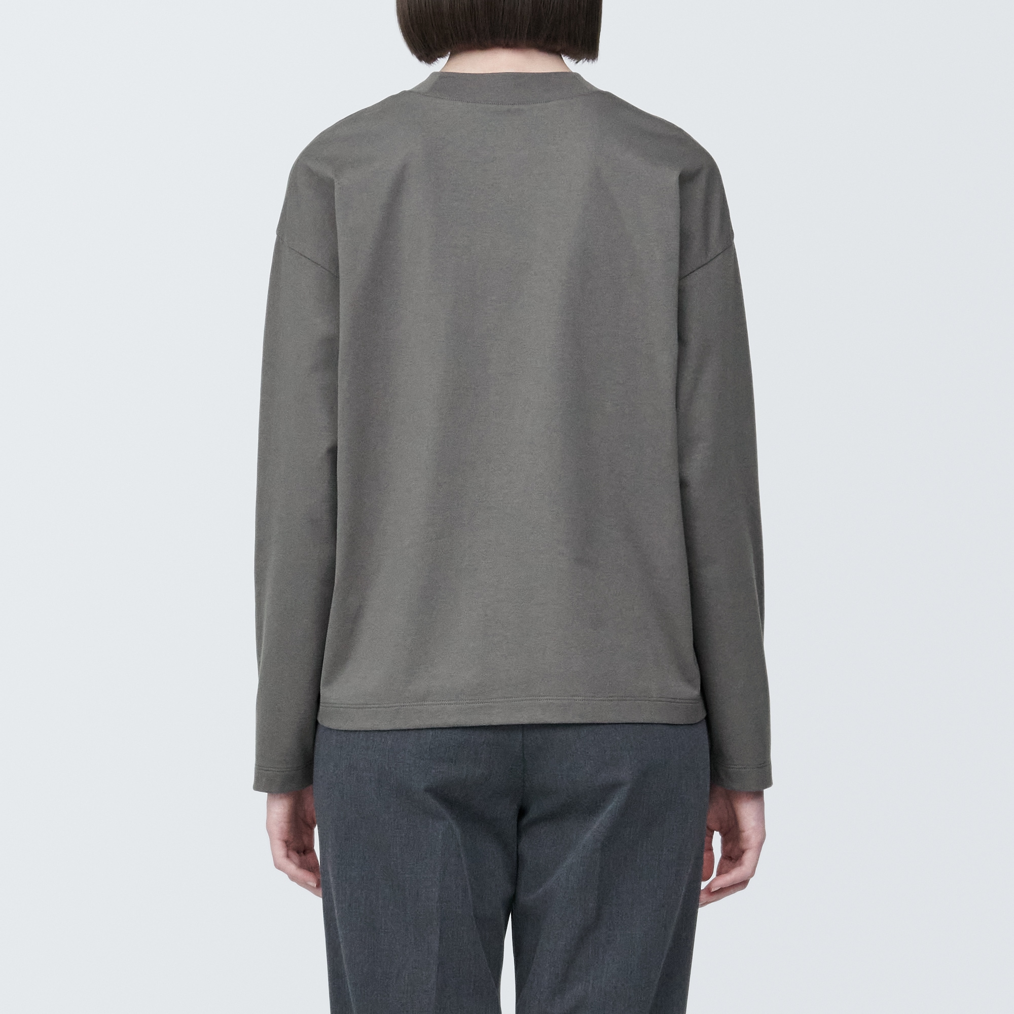 婦人　天竺編みクルーネック長袖Ｔシャツ