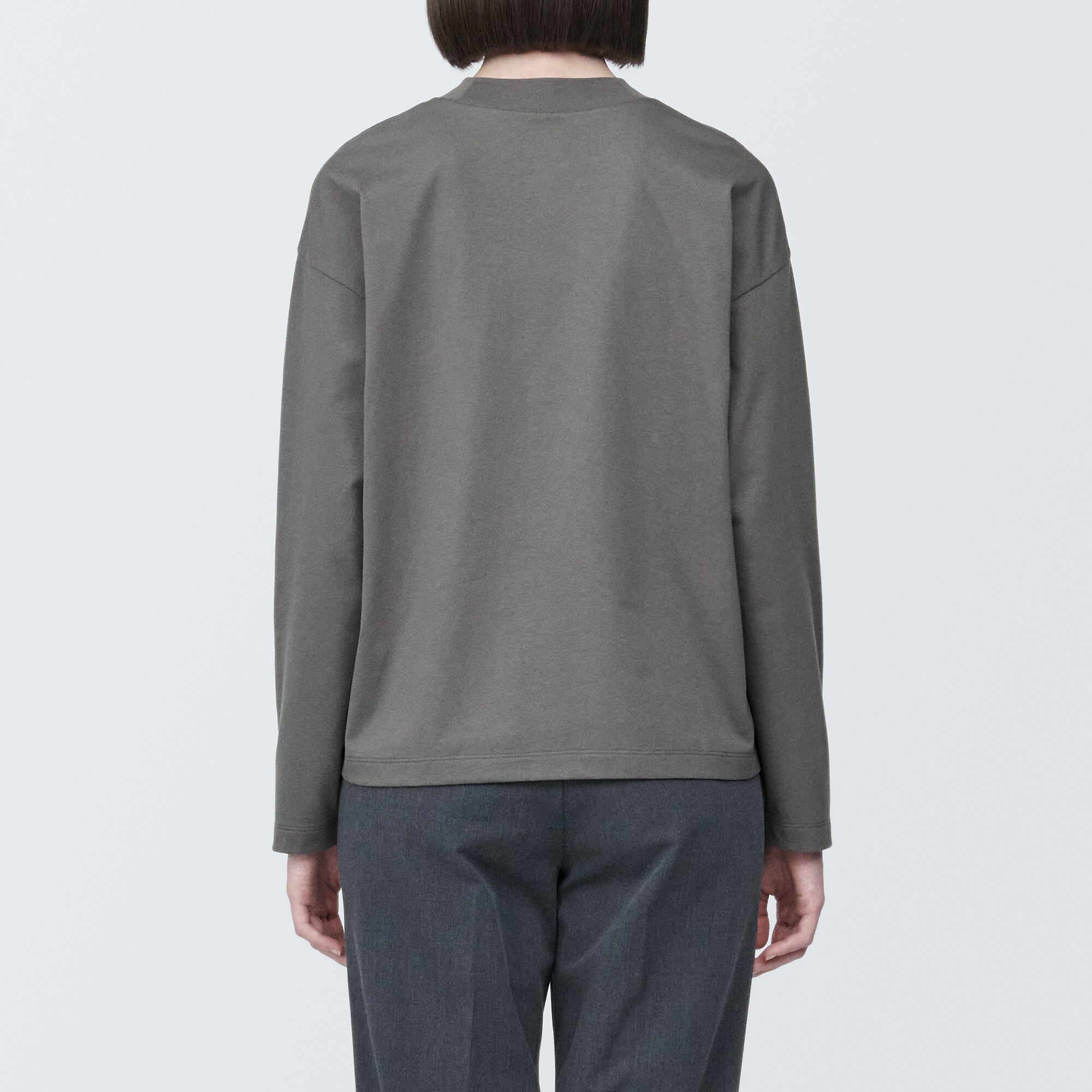 婦人　天竺編みクルーネック長袖Ｔシャツ