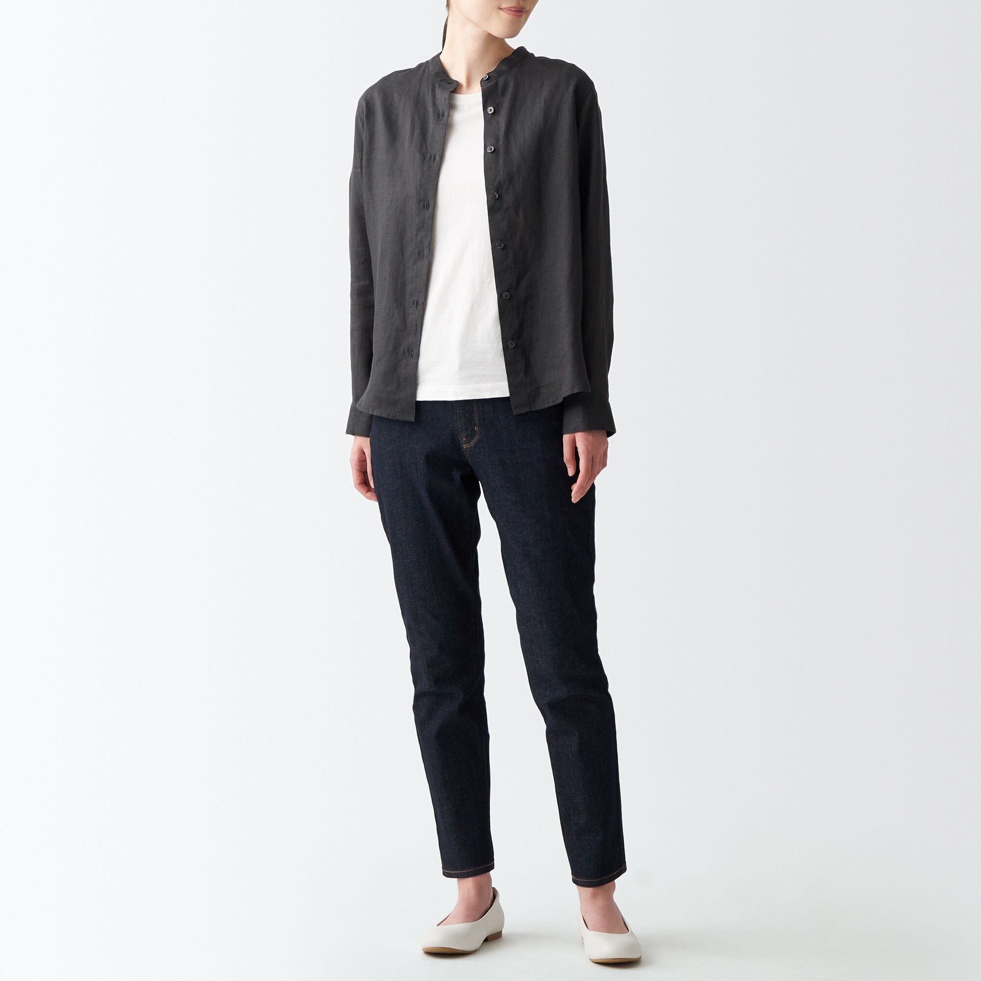 婦人　疲れにくい　レザーフラットシューズ