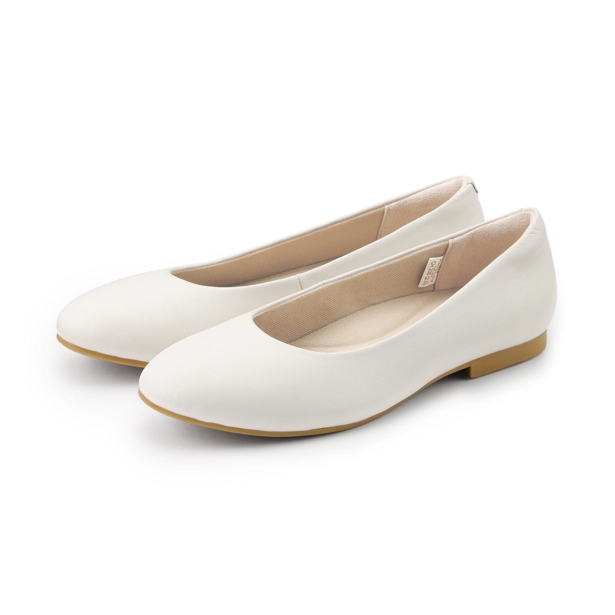 婦人　疲れにくい　レザーフラットシューズ