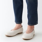 婦人　疲れにくい　レザー深履きシューズ