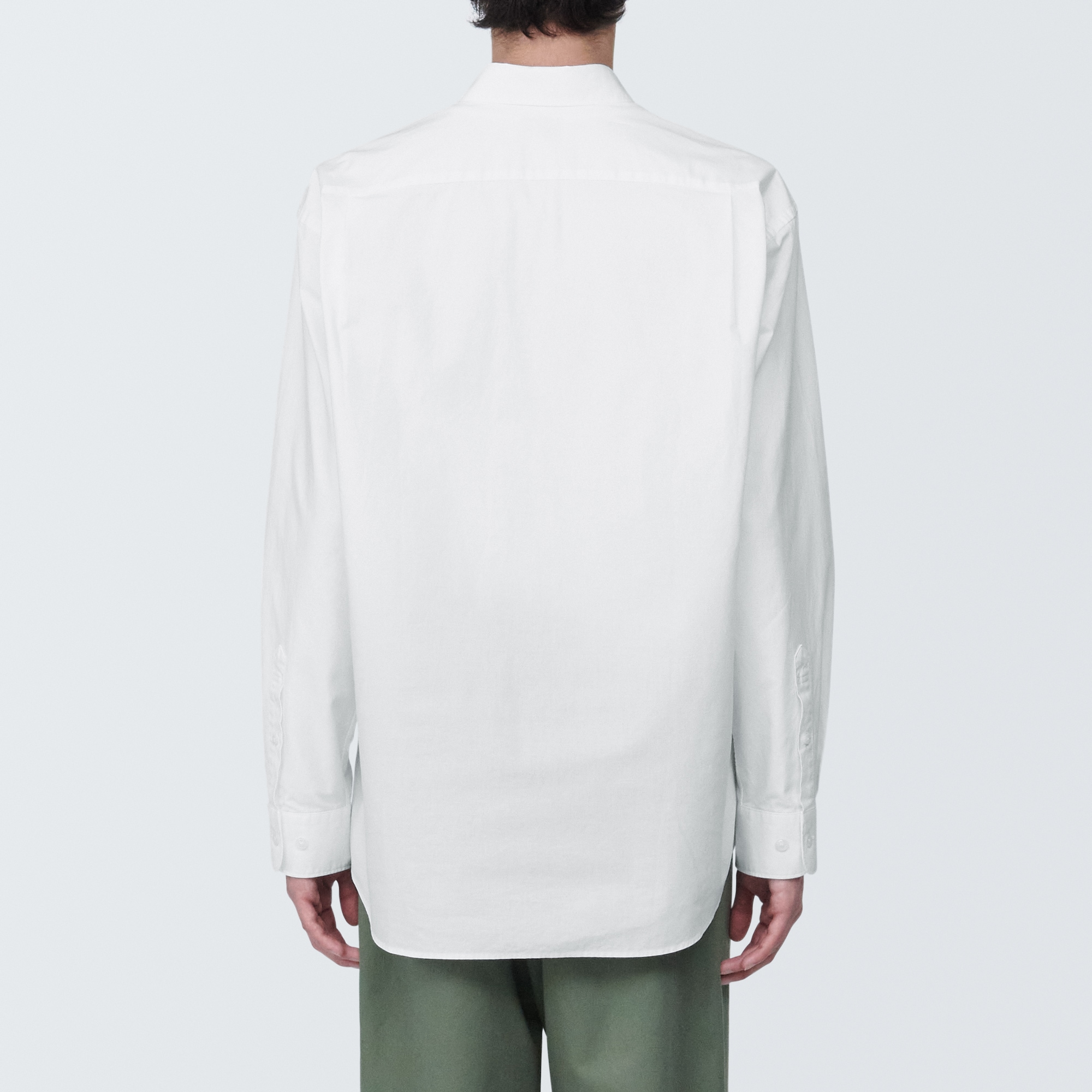 紳士　洗いざらしブロード長袖シャツ