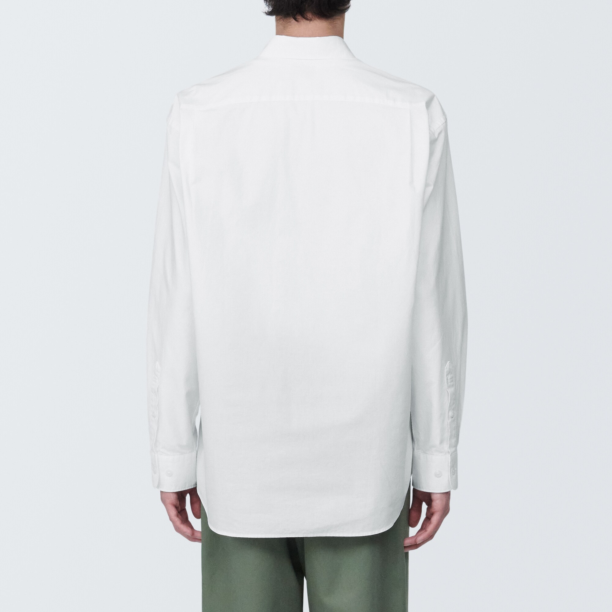 紳士　洗いざらしブロード長袖シャツ