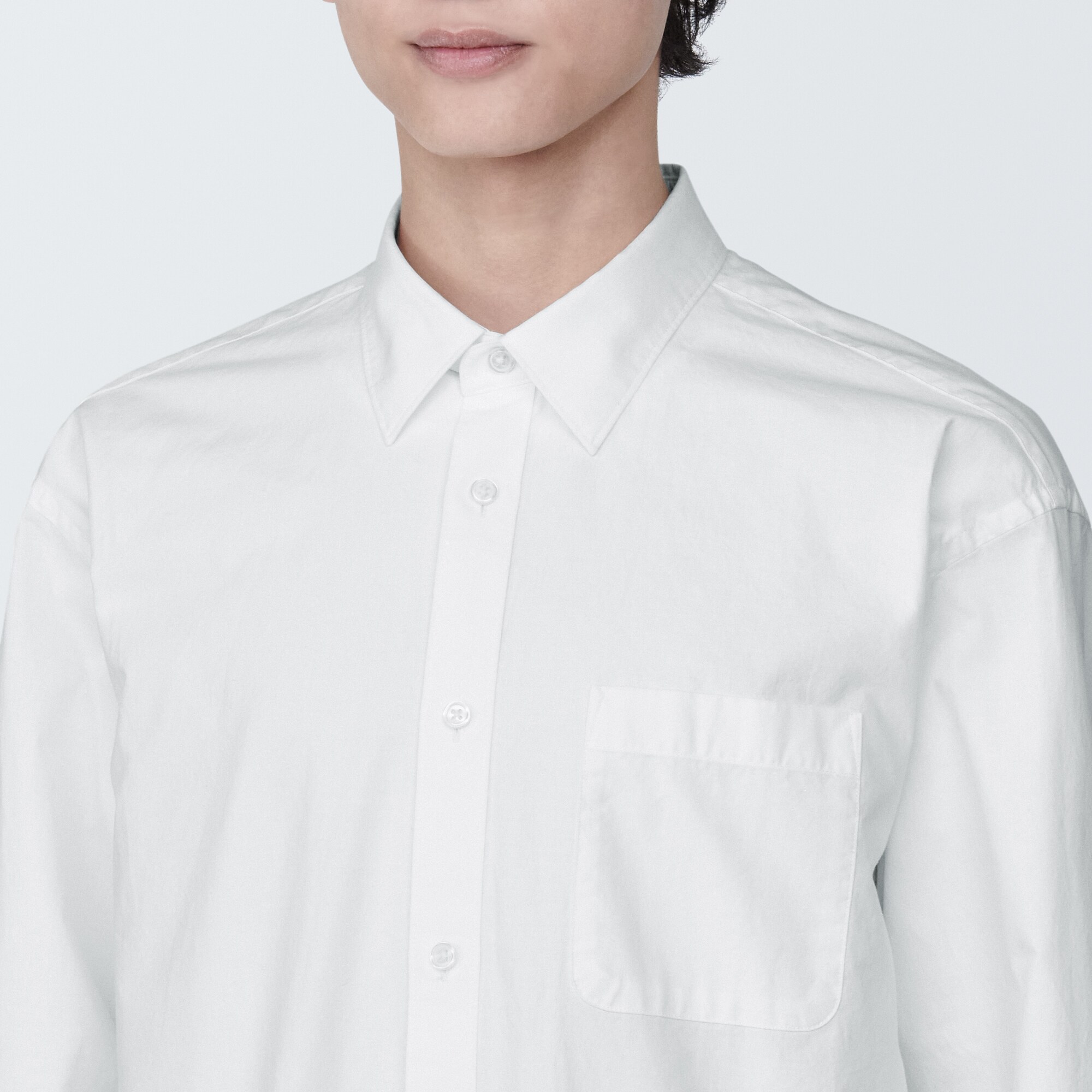 紳士　洗いざらしブロード長袖シャツ