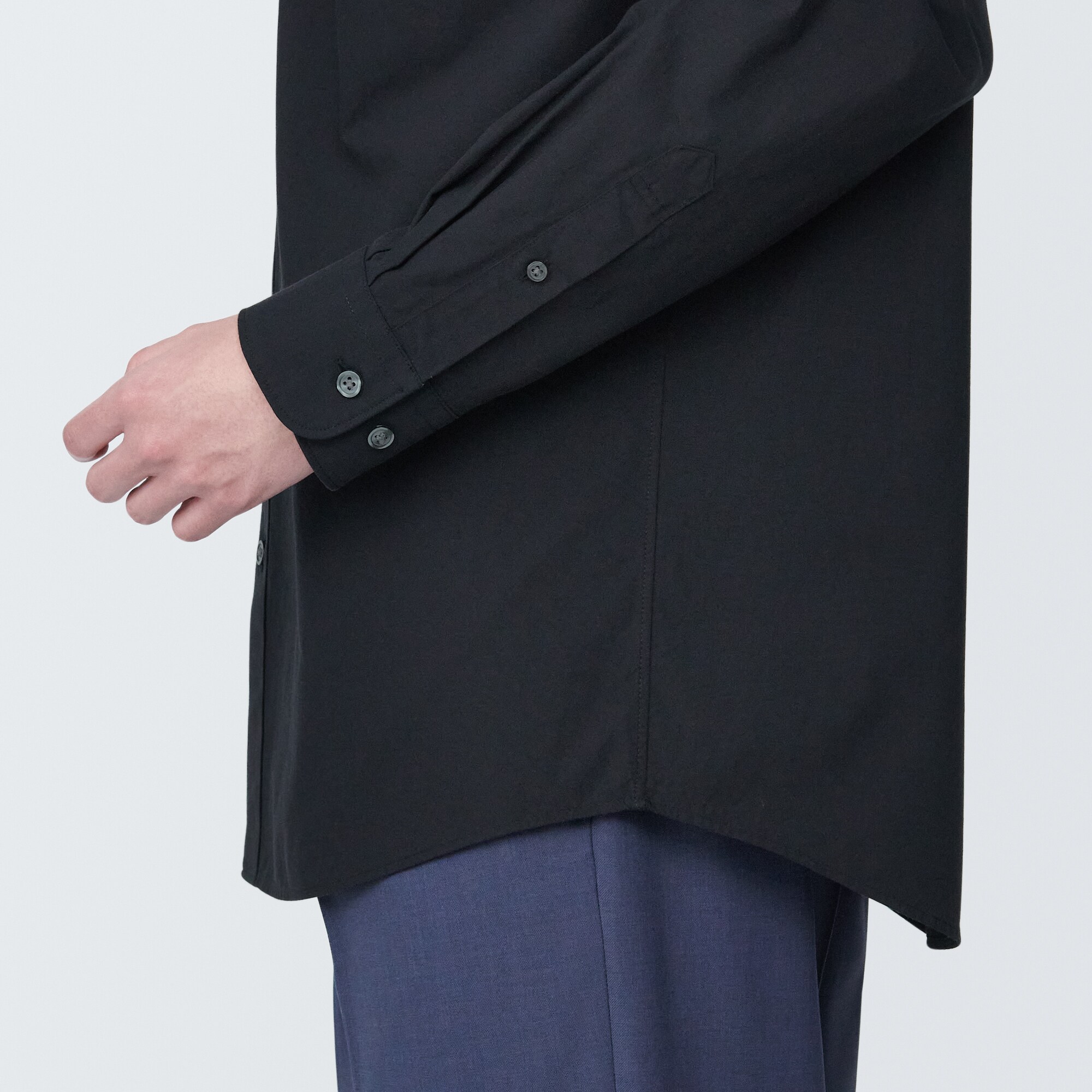 紳士　洗いざらしブロード長袖シャツ