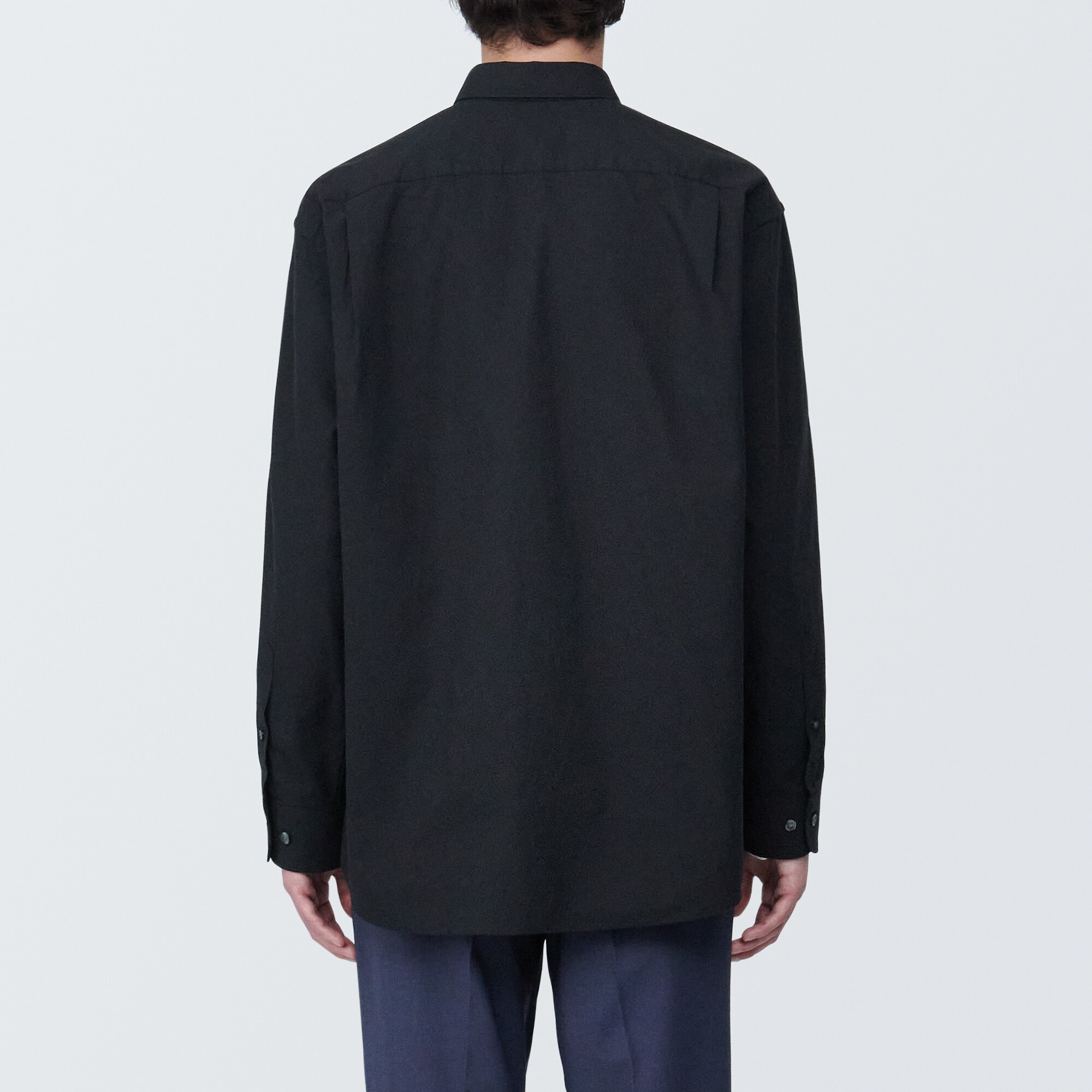 紳士　洗いざらしブロード長袖シャツ