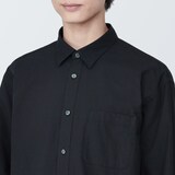 紳士　洗いざらしブロード長袖シャツ