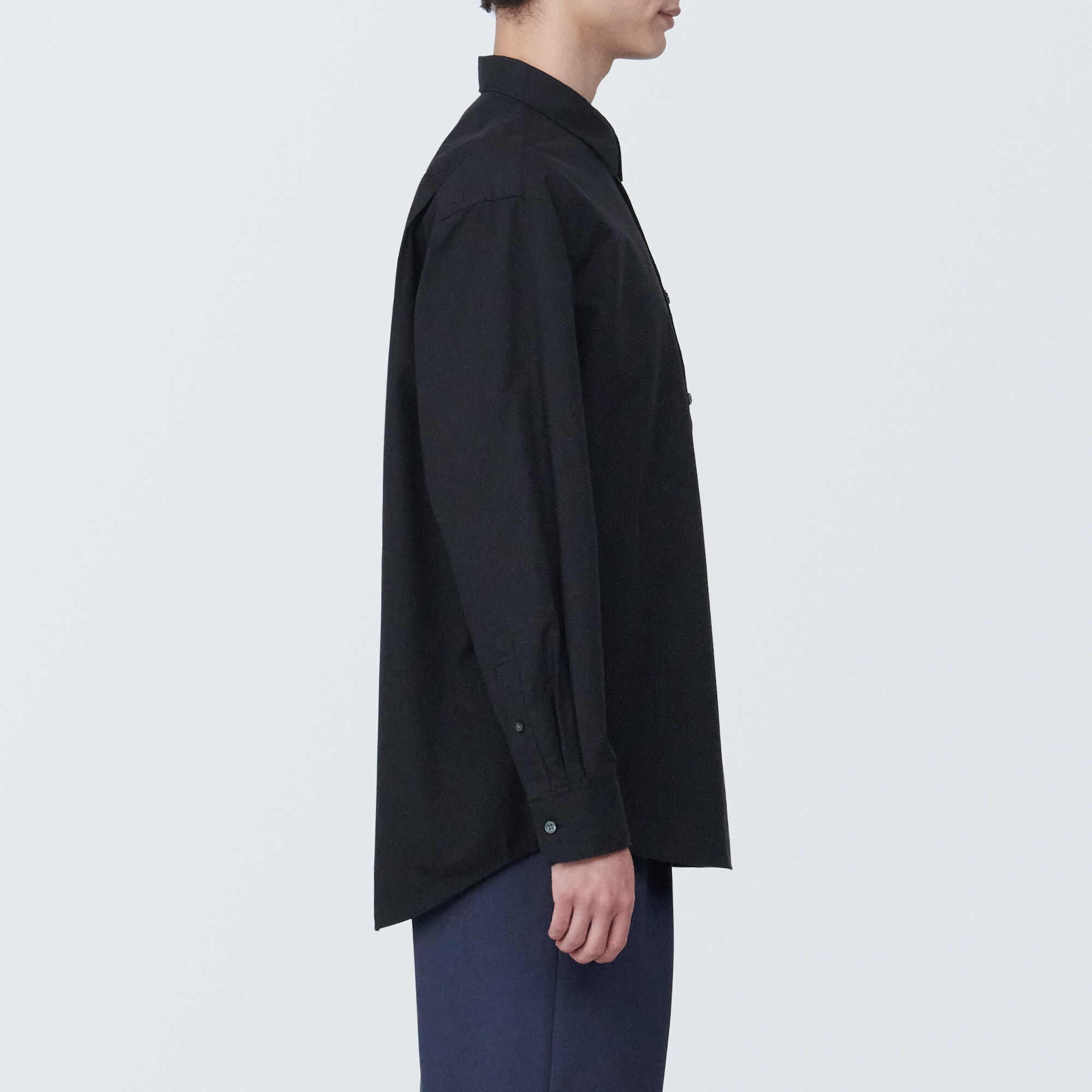 紳士　洗いざらしブロード長袖シャツ