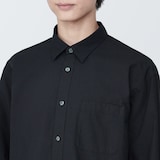 紳士　洗いざらしブロード長袖シャツ