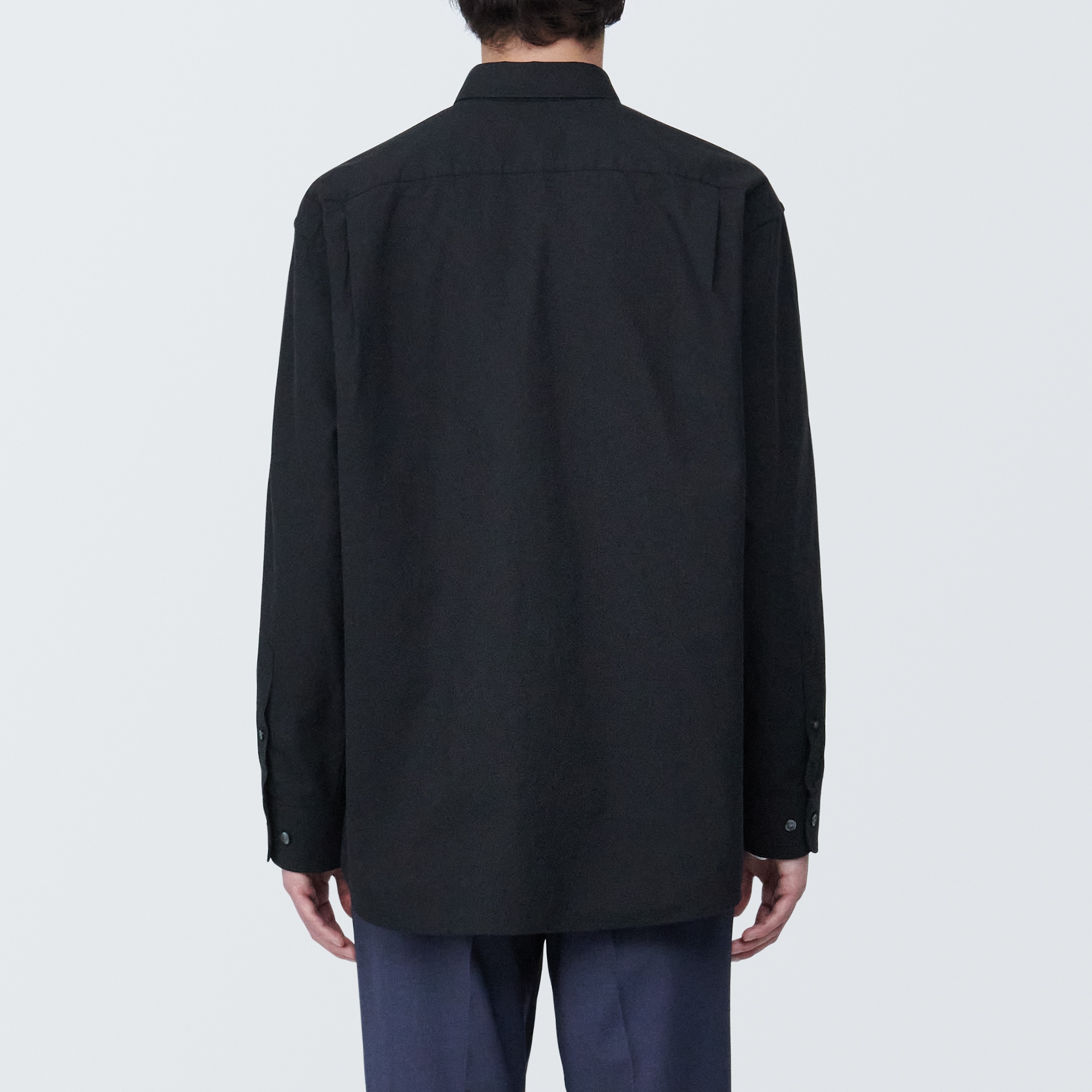 紳士　洗いざらしブロード長袖シャツ