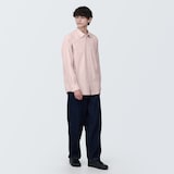 紳士　洗いざらしブロード長袖シャツ