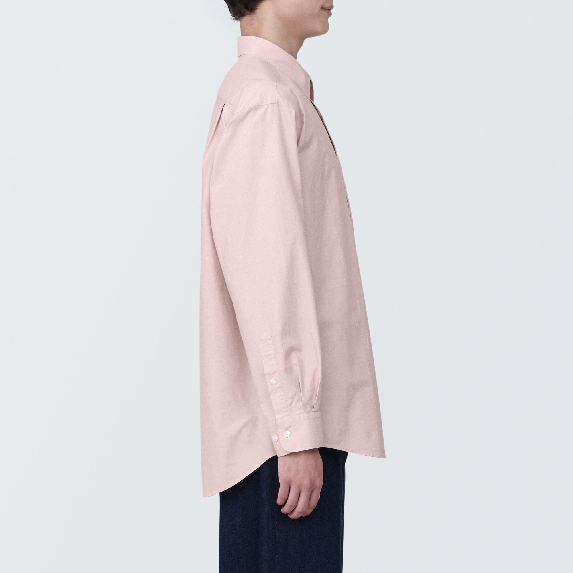 紳士　洗いざらしブロード長袖シャツ