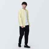 紳士　洗いざらしブロード長袖シャツ