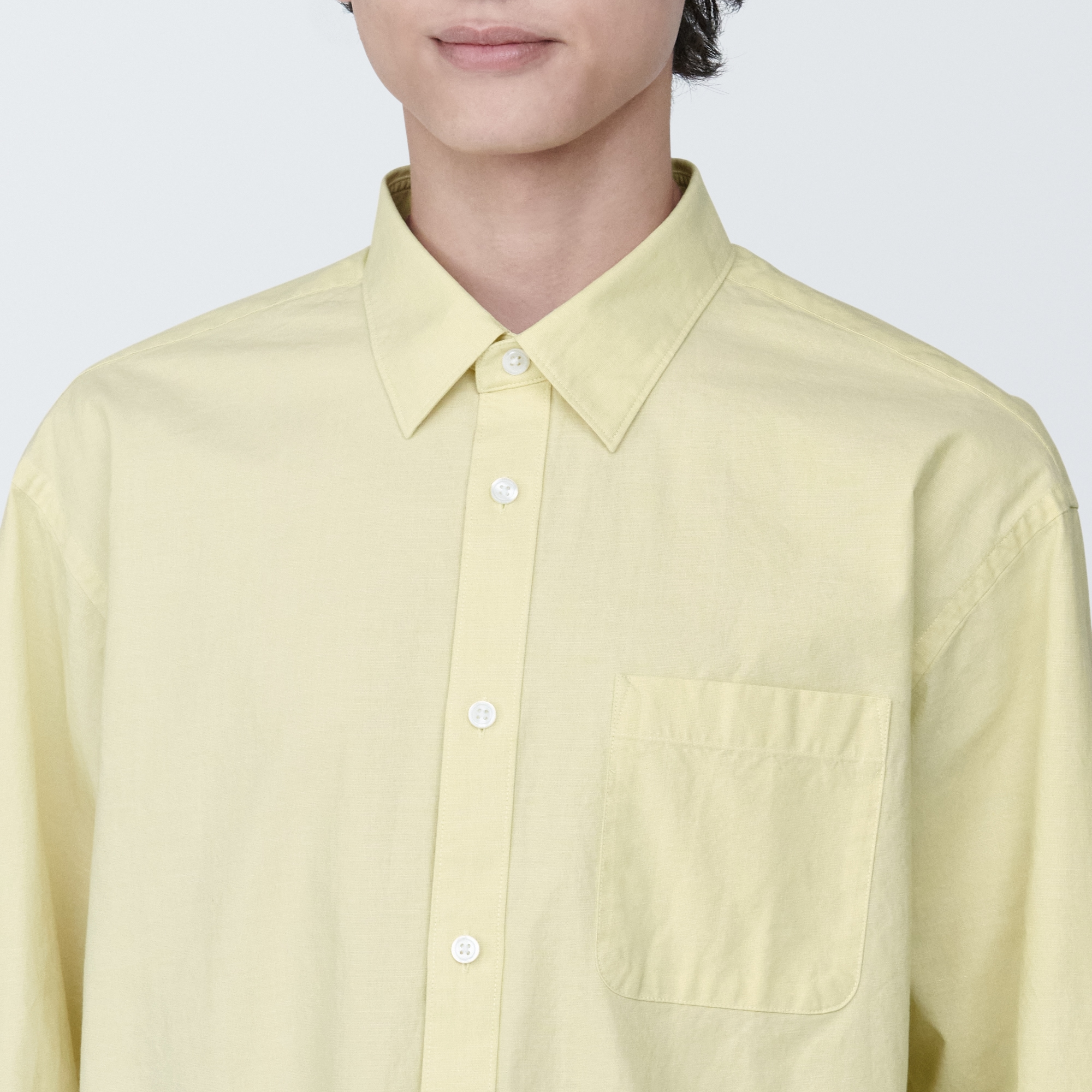 紳士　洗いざらしブロード長袖シャツ