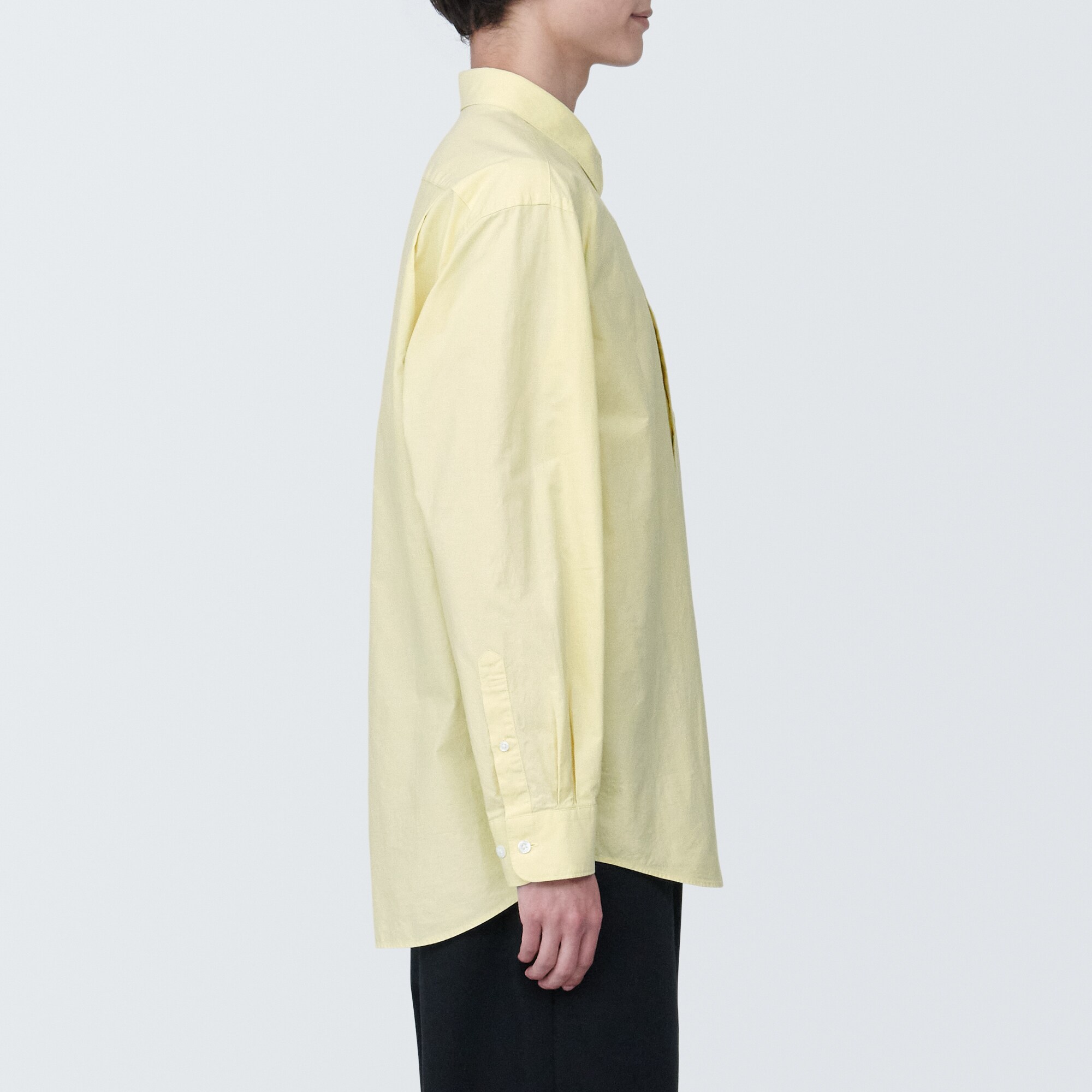 紳士　洗いざらしブロード長袖シャツ