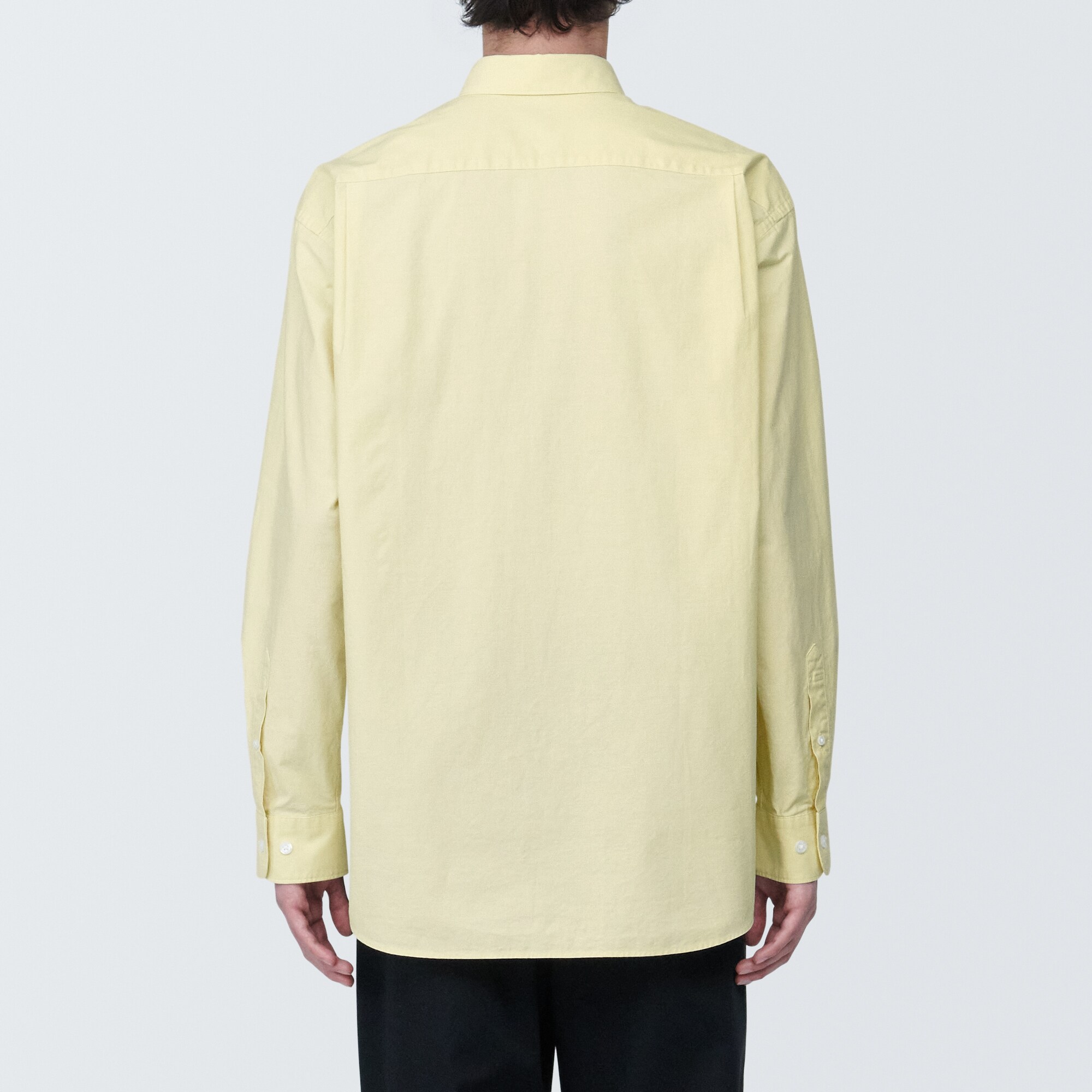 紳士　洗いざらしブロード長袖シャツ