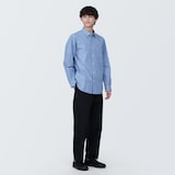 紳士　洗いざらしブロード長袖シャツ