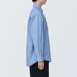 紳士　洗いざらしブロード長袖シャツ