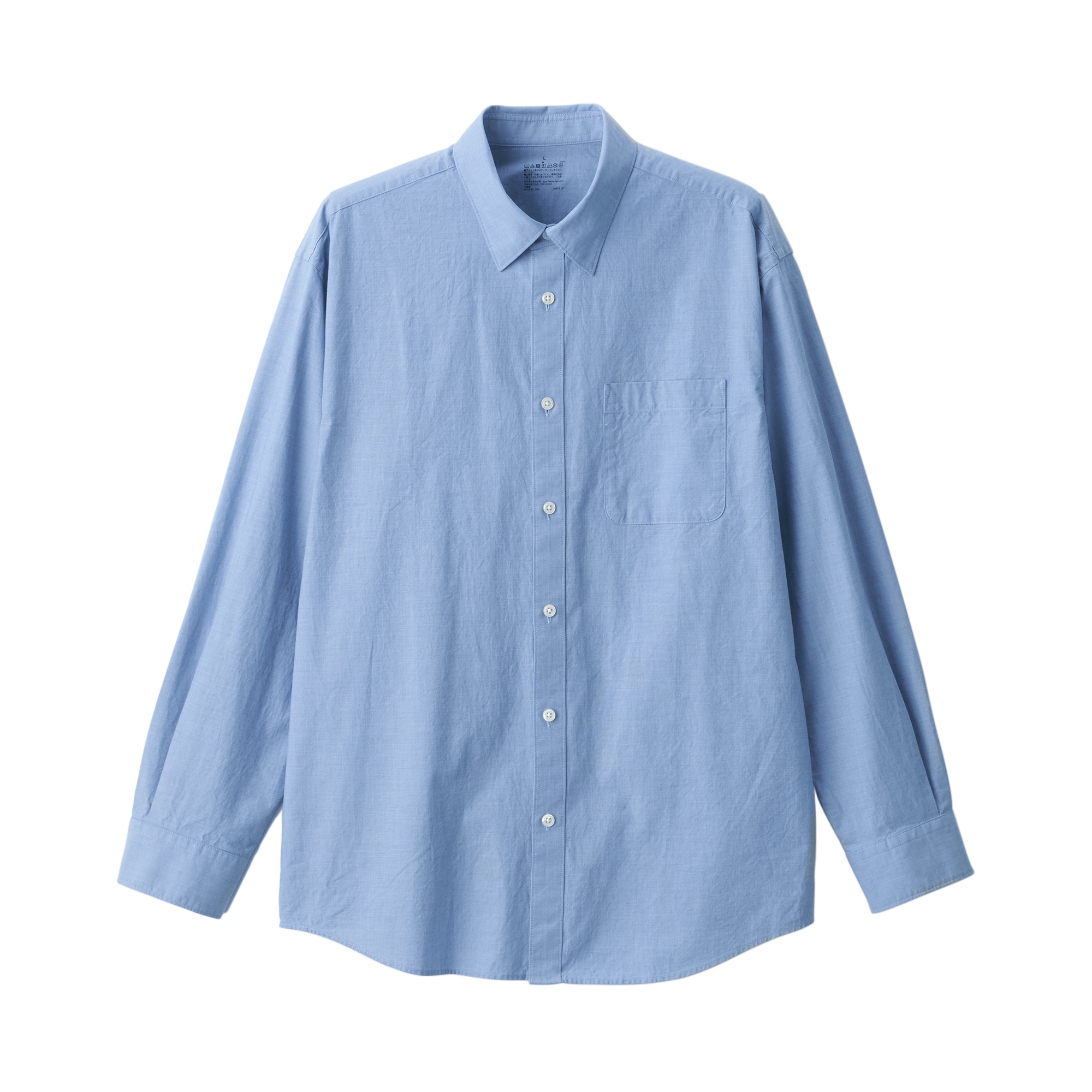 紳士　洗いざらしブロード長袖シャツ