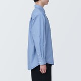 紳士　洗いざらしブロード長袖シャツ