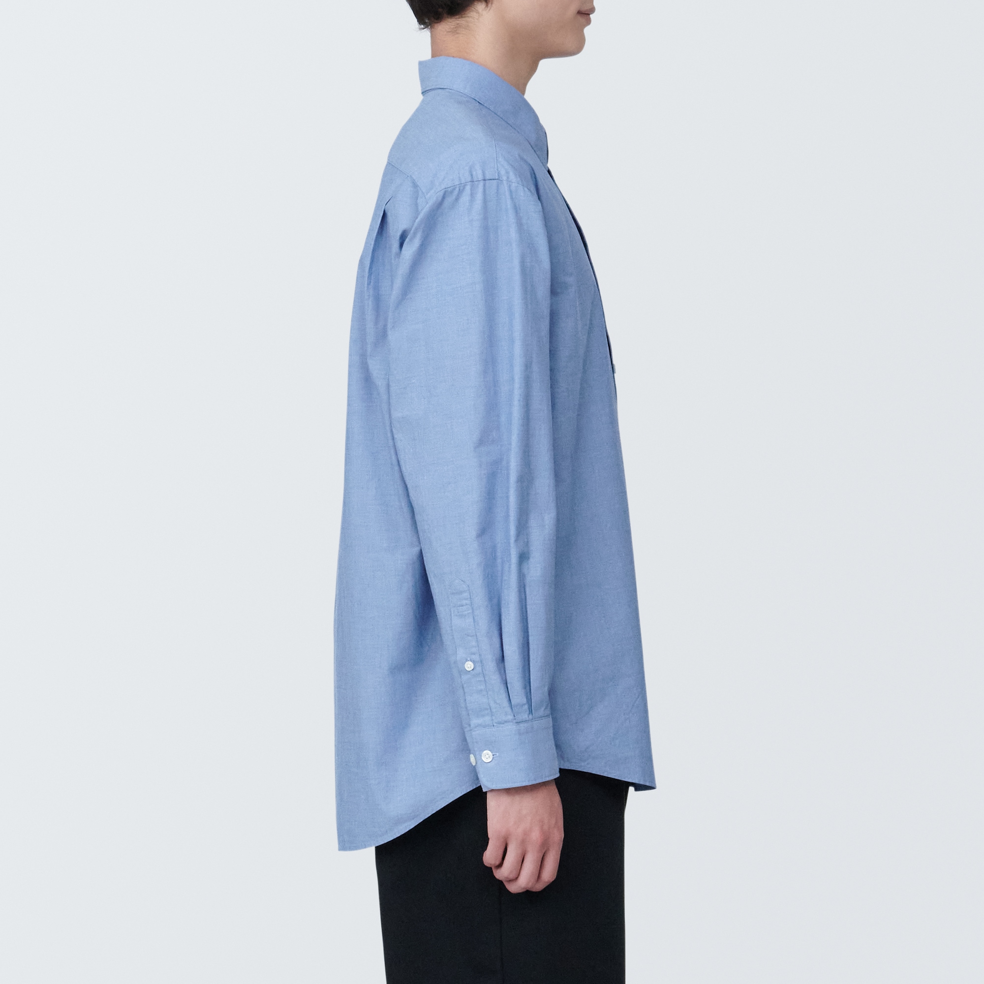 紳士　洗いざらしブロード長袖シャツ